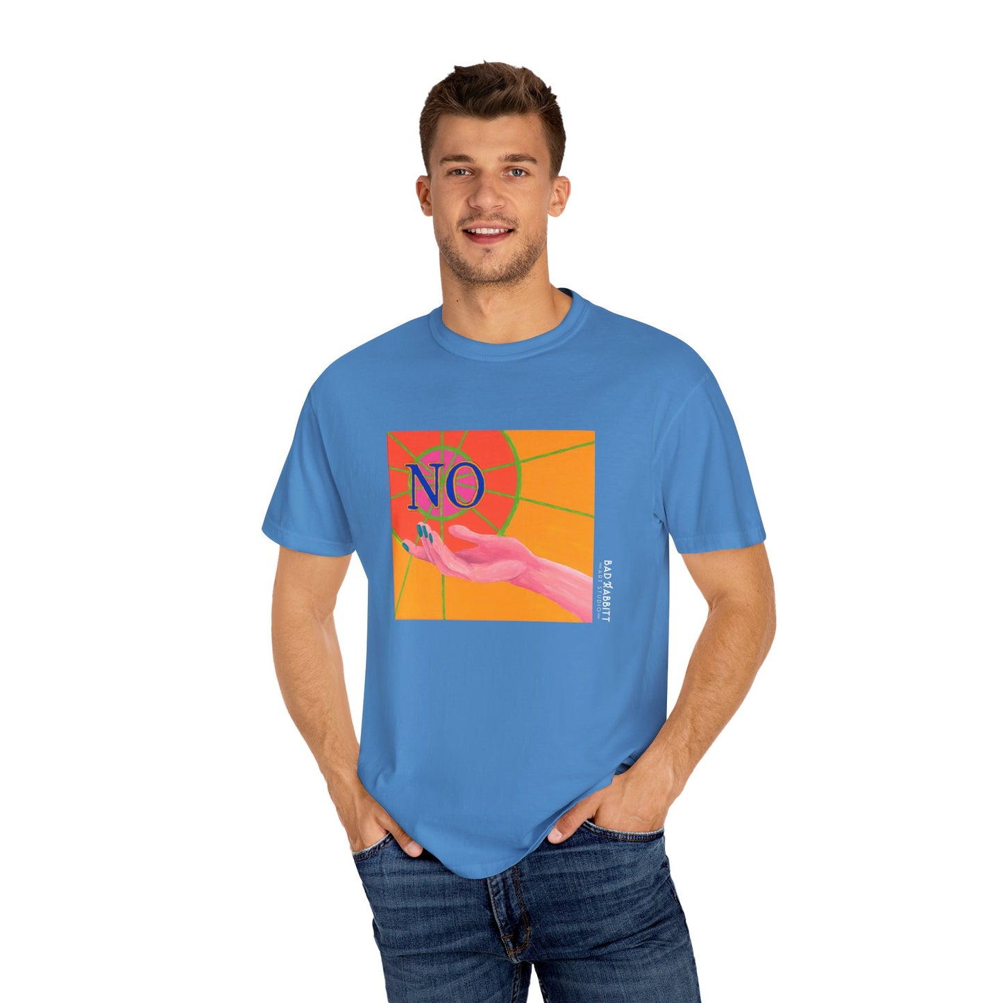 "NO" Hand Unisex Garment-Dyed T-shirt