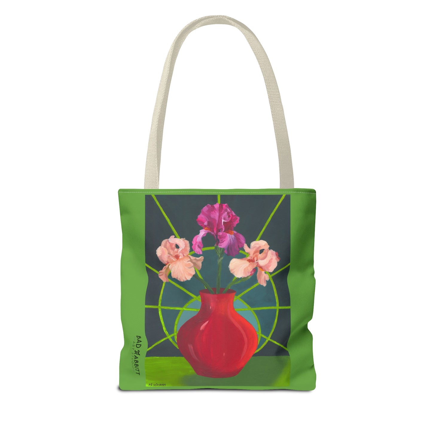 Three Pink Irises Tote Bag (AOP)