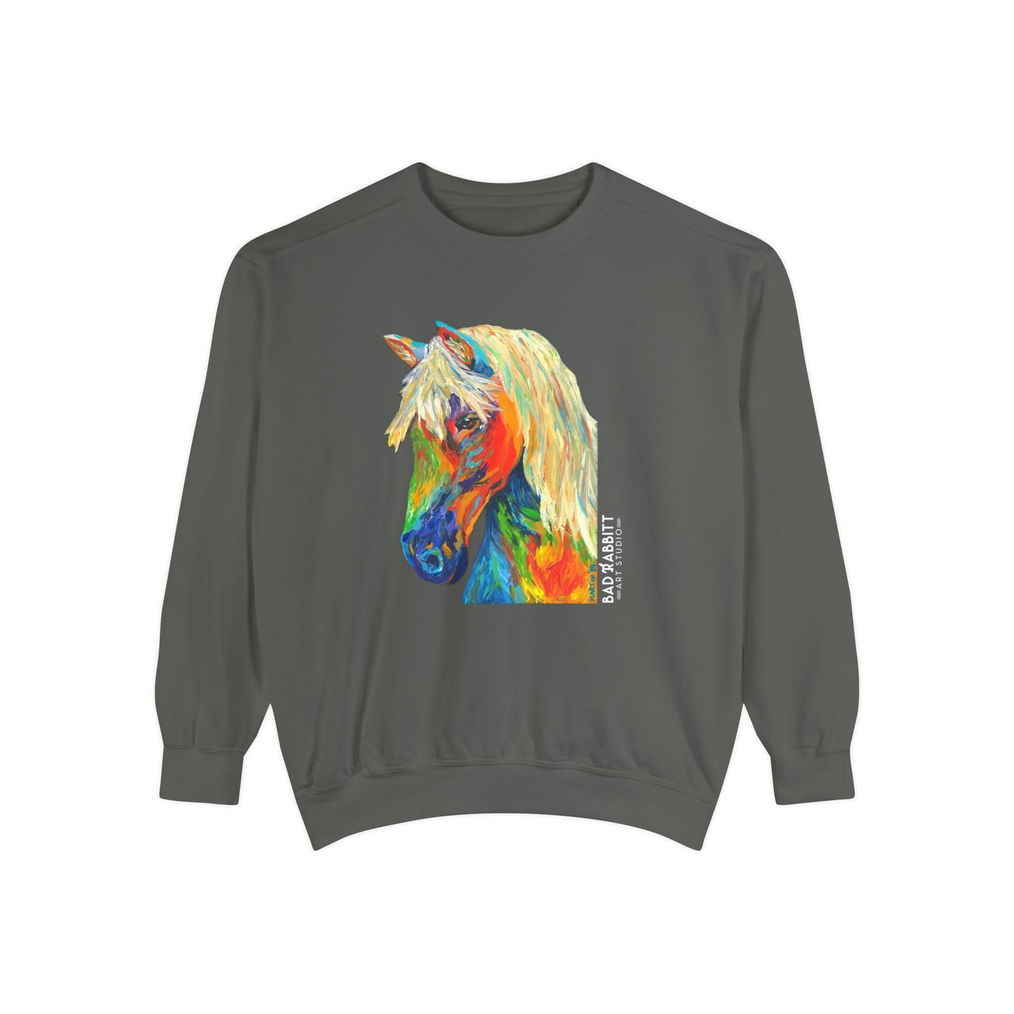 Rainbow Horse Unisex Garment-Dyed Sweatshirt