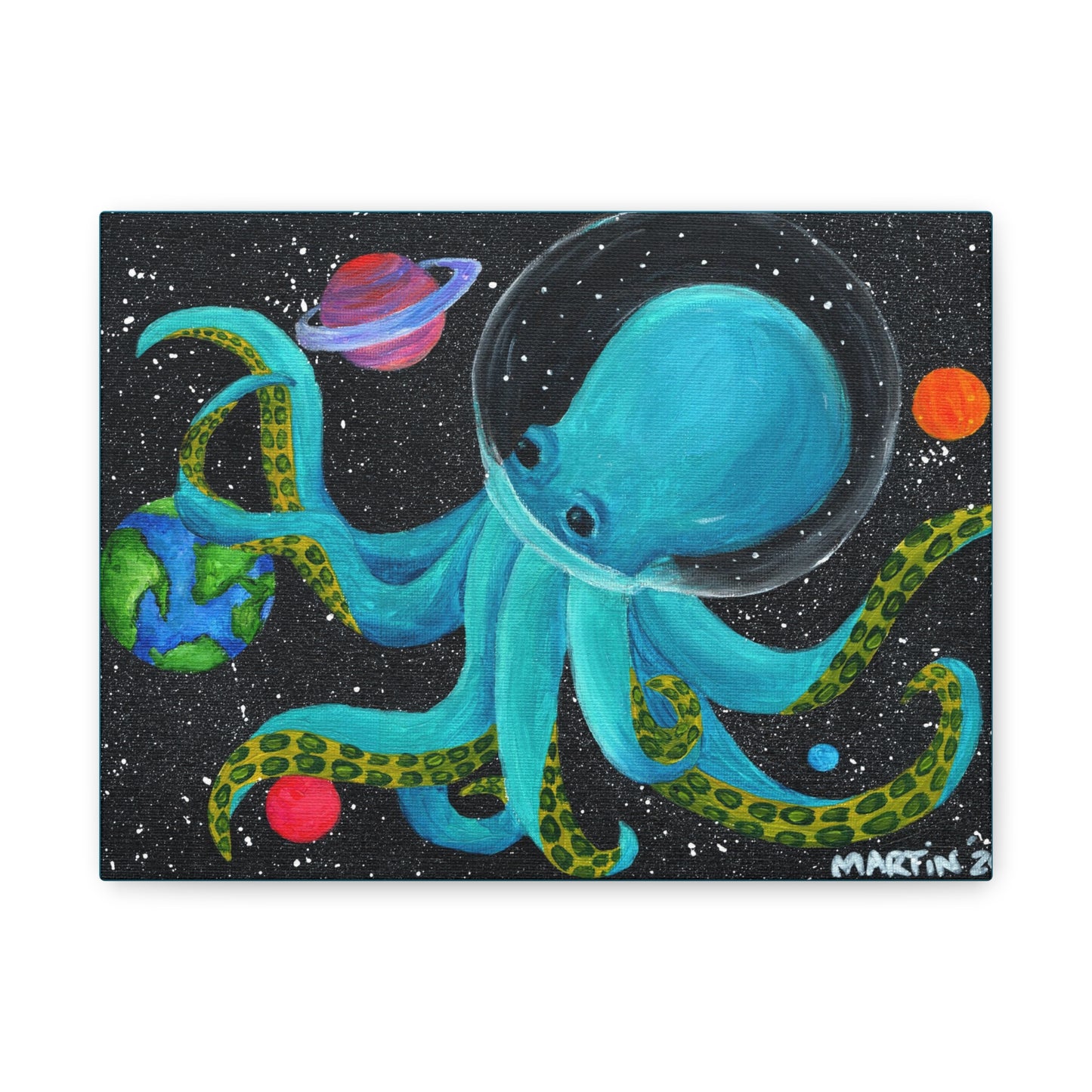 Octopus in Space - Canvas Gallery Wrap