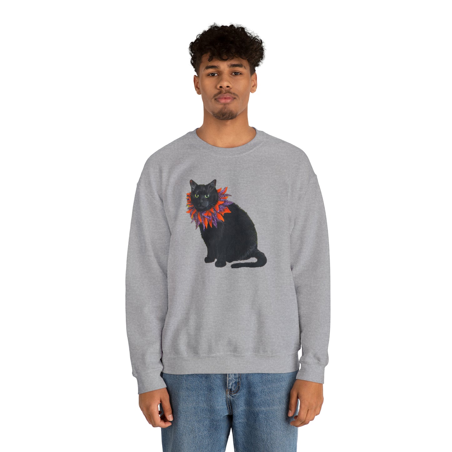 12 the Magical Halloween Cat Unisex Heavy Blend™ Crewneck Sweatshirt