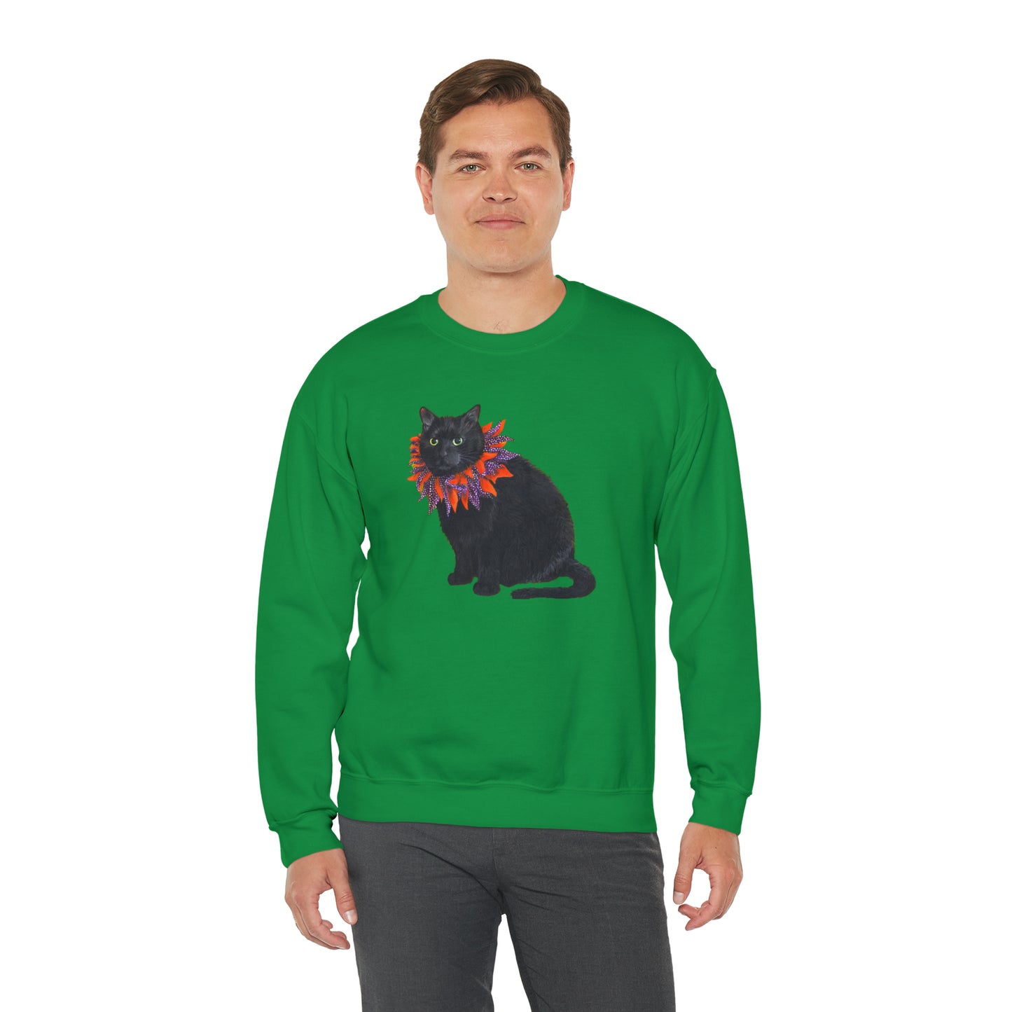 12 the Magical Halloween Cat Unisex Heavy Blend™ Crewneck Sweatshirt