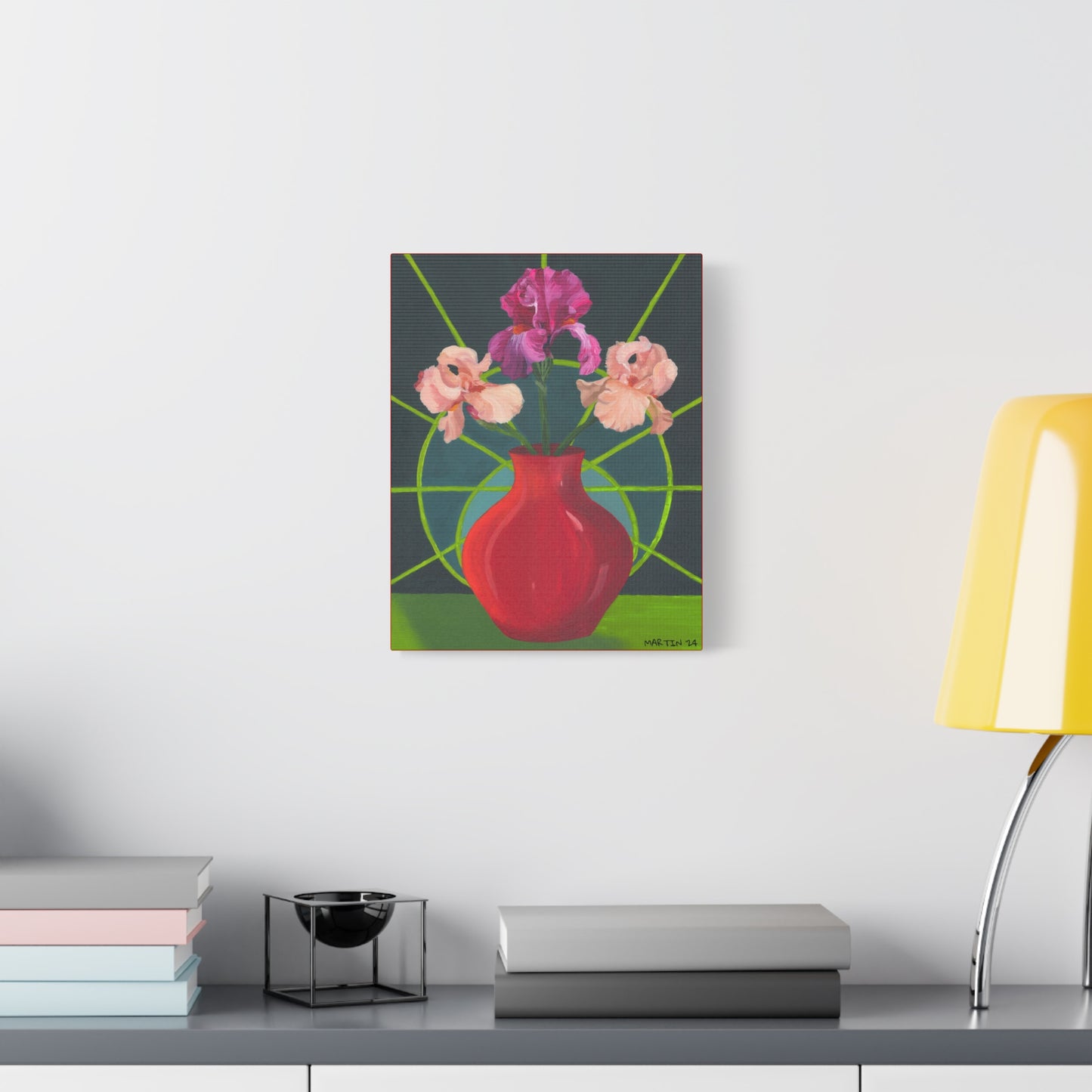 Three Pink Iris Canvas Gallery Wrap