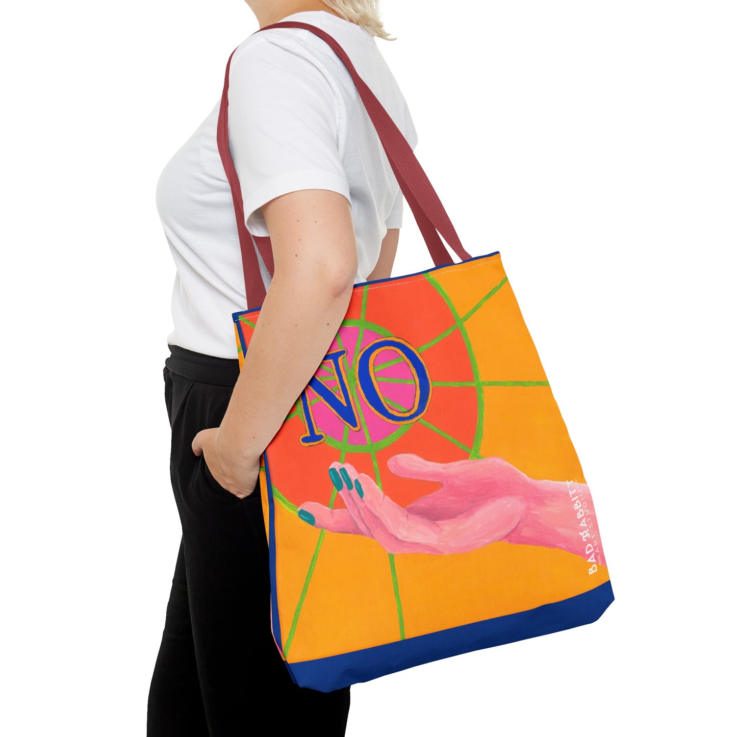 "No" Hand Tote Bag (AOP)