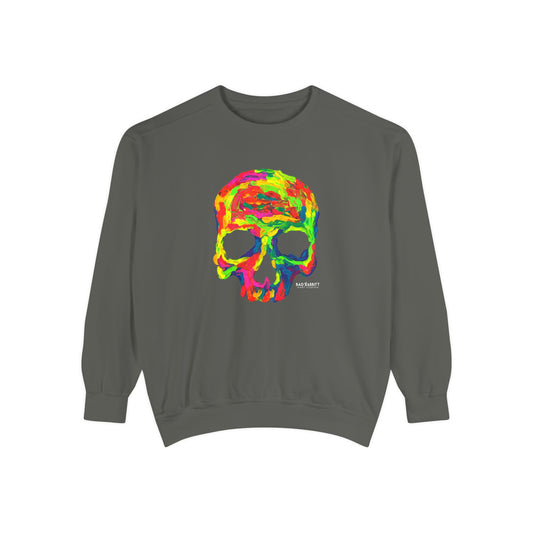 Rainbow Globby Skull Unisex Garment-Dyed Sweatshirt