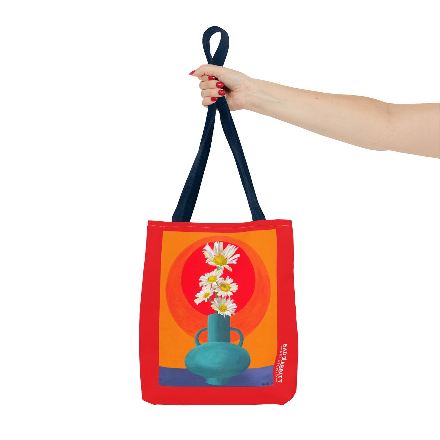 Wild Daisies in Teal Vase Tote Bag (AOP)