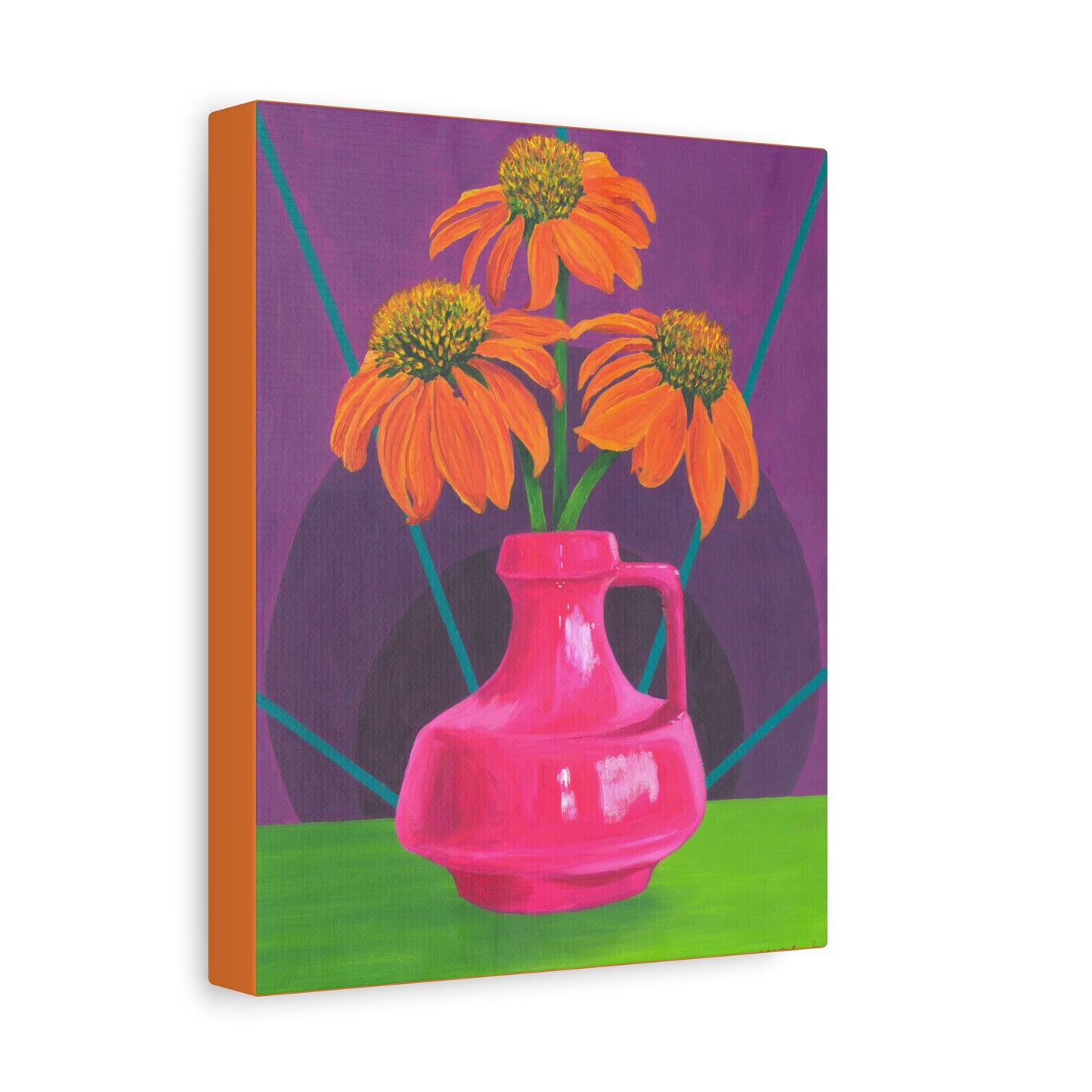 Orange Coneflowers Canvas Gallery Wrap