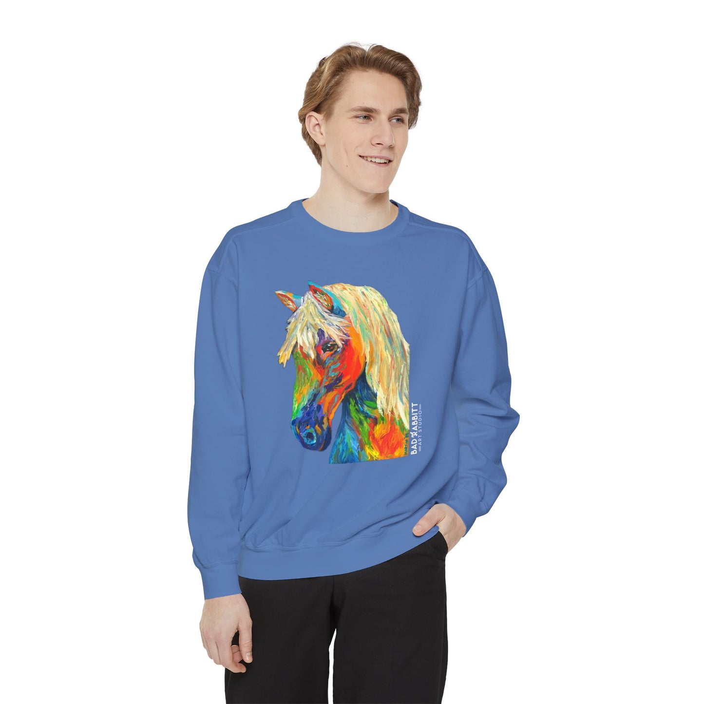 Rainbow Horse Unisex Garment-Dyed Sweatshirt