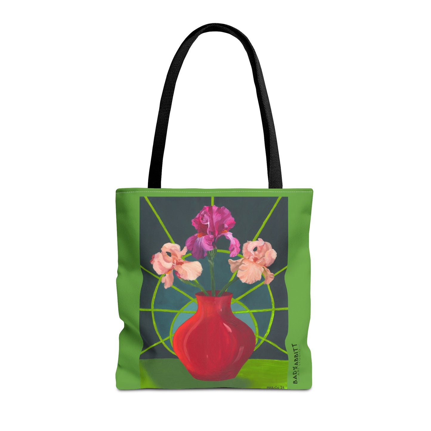Three Pink Irises Tote Bag (AOP)