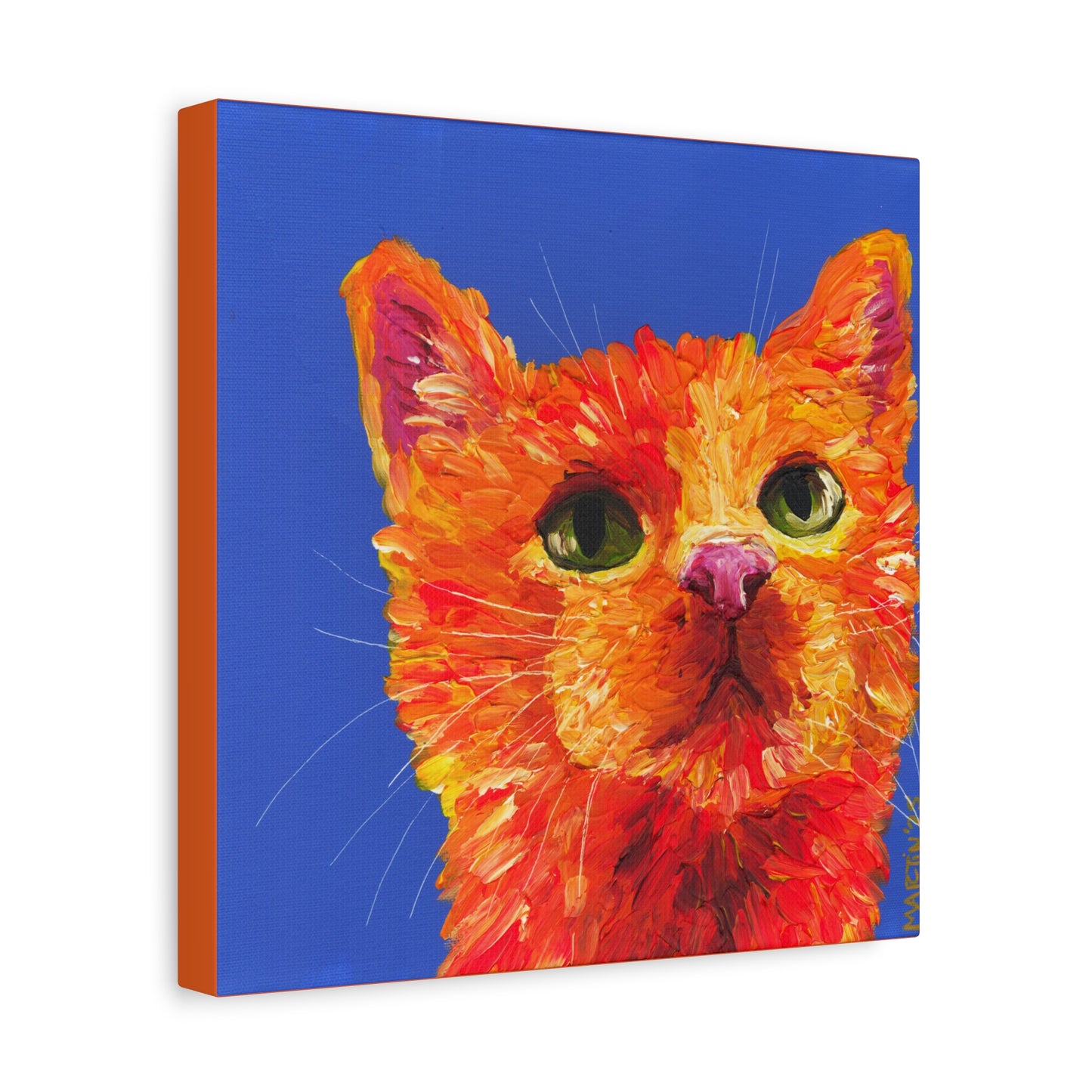 Funky Orange Cat Matte Canvas, Stretched, 1.25"