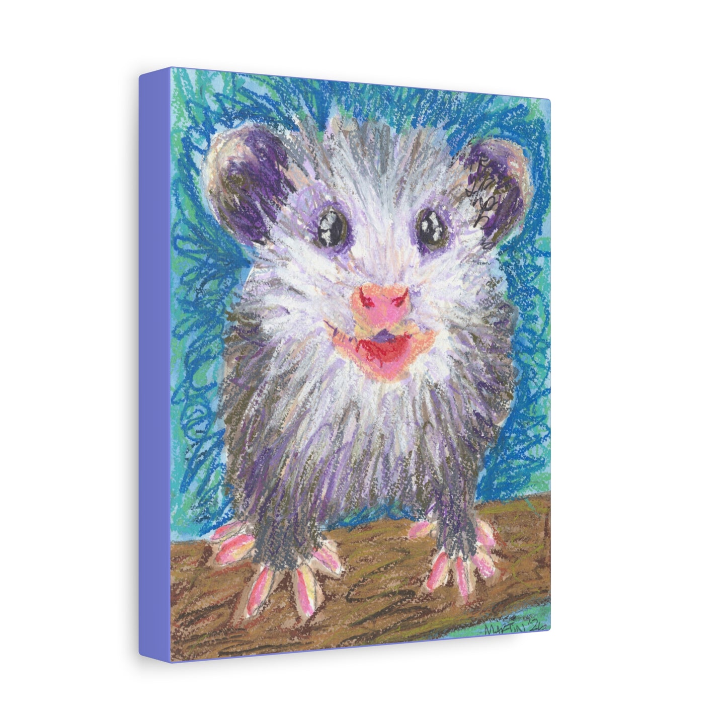 "Scribble Opossum" Matte Canvas, Stretched, 1.25"