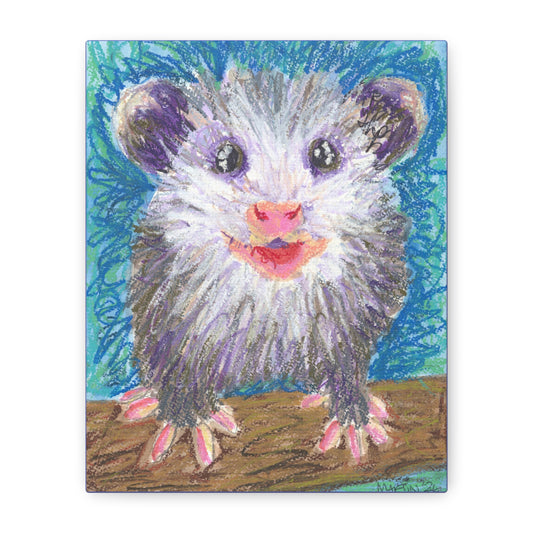 "Scribble Opossum" Matte Canvas, Stretched, 1.25"