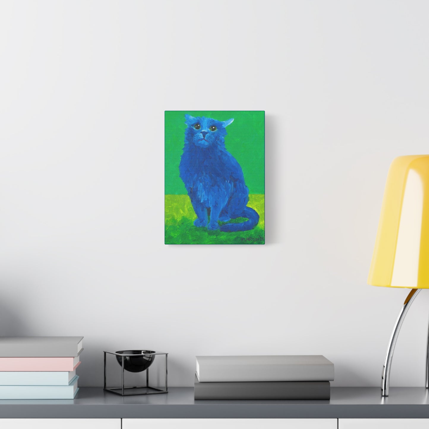 Grumpy Blue Cat Canvas Gallery Wrap