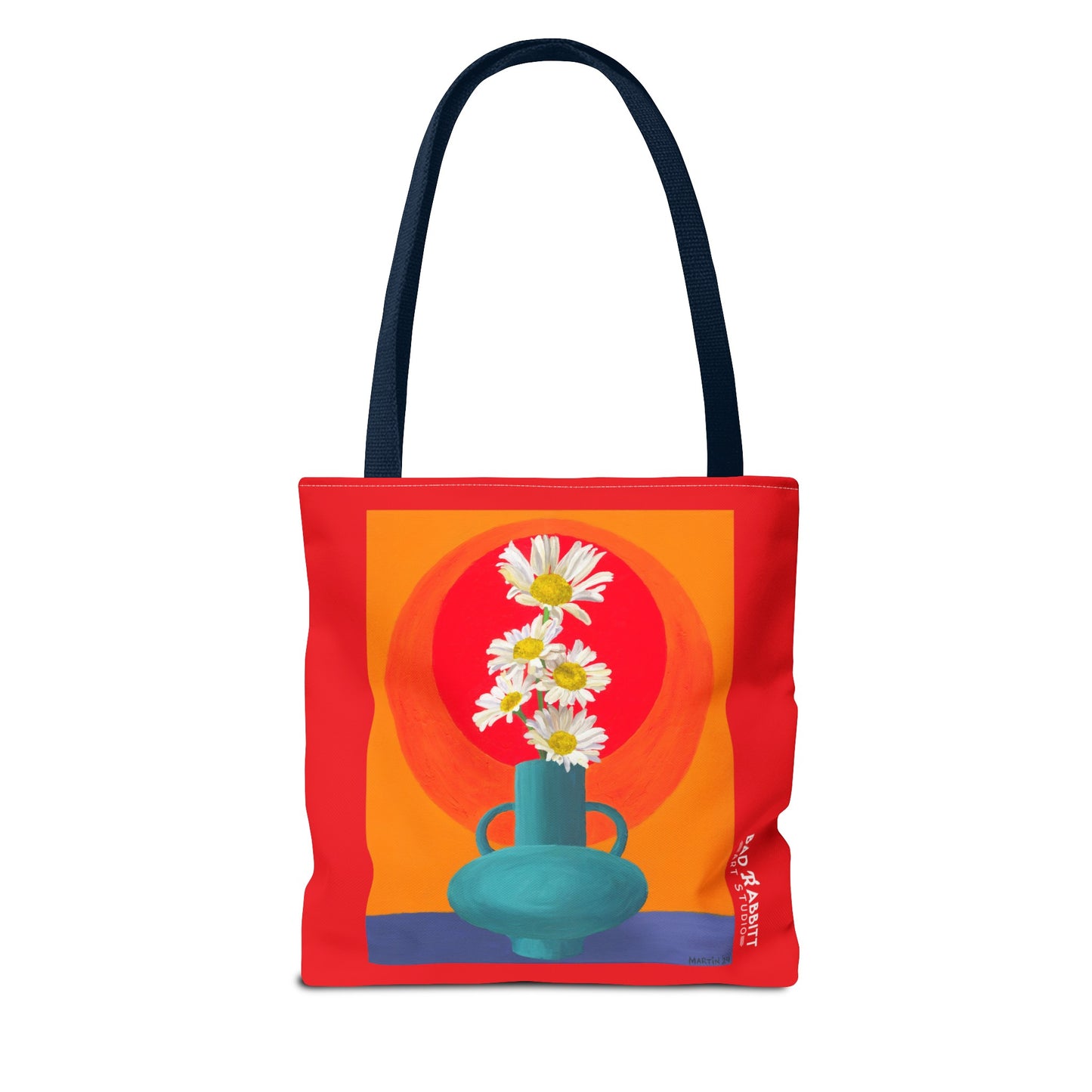Wild Daisies in Teal Vase Tote Bag (AOP)