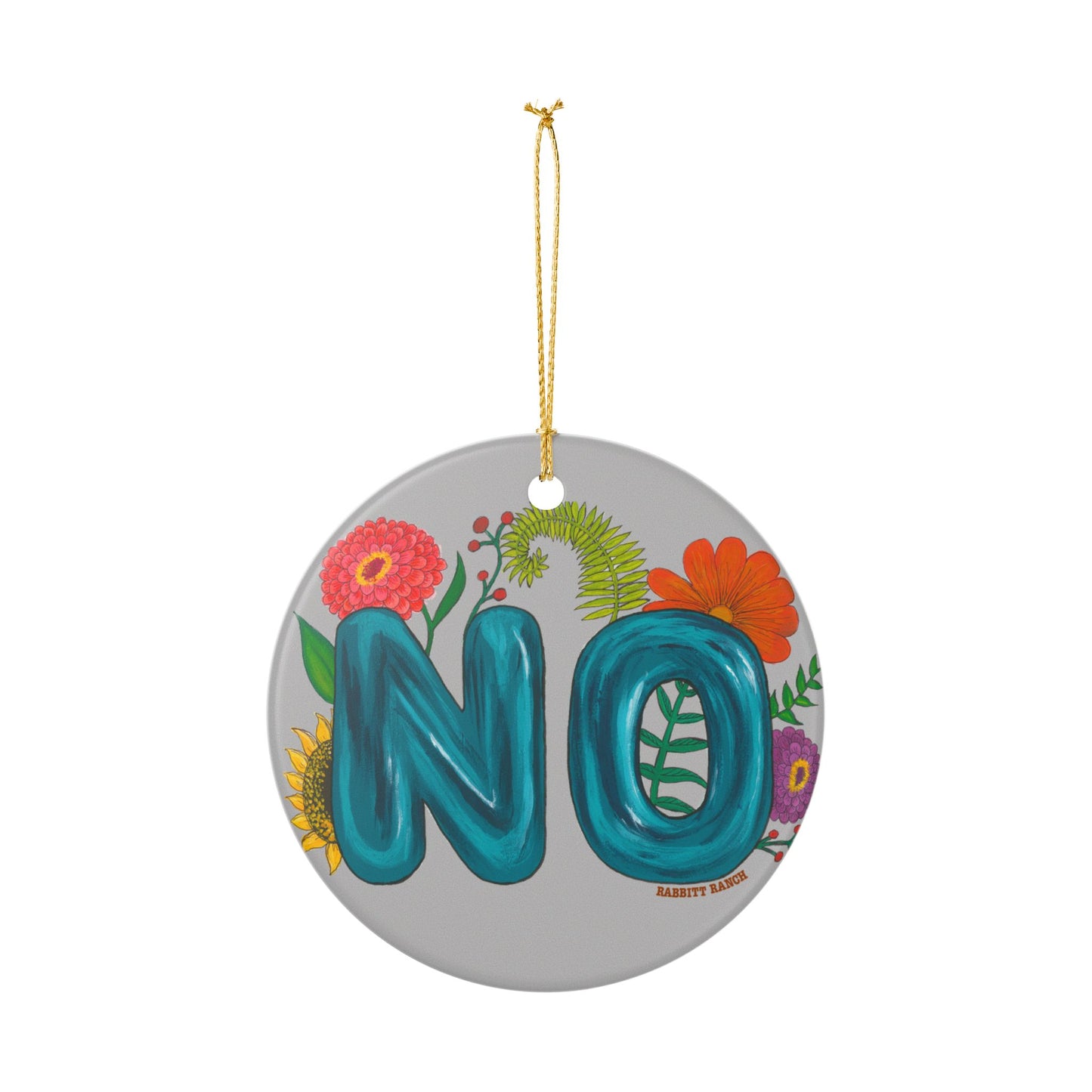"NO" Ceramic Decoration Ornament, (1pc)