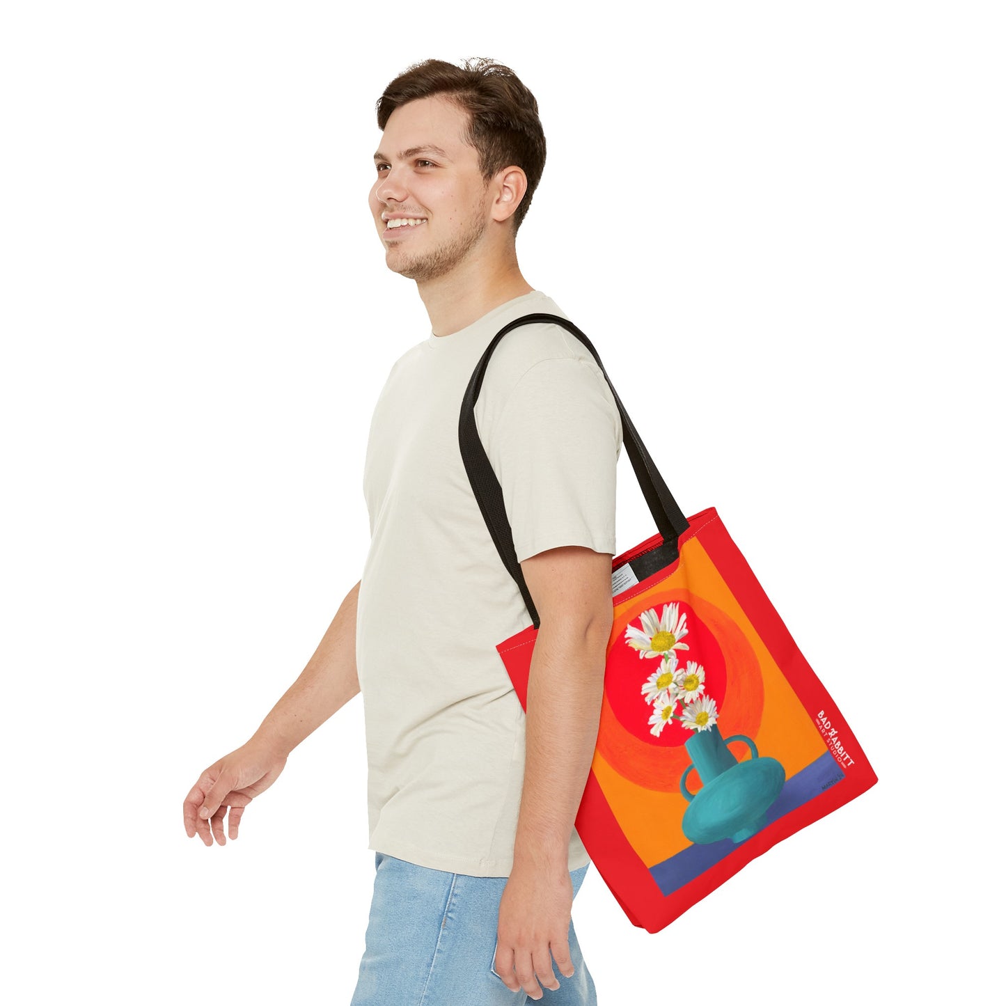 Wild Daisies in Teal Vase Tote Bag (AOP)