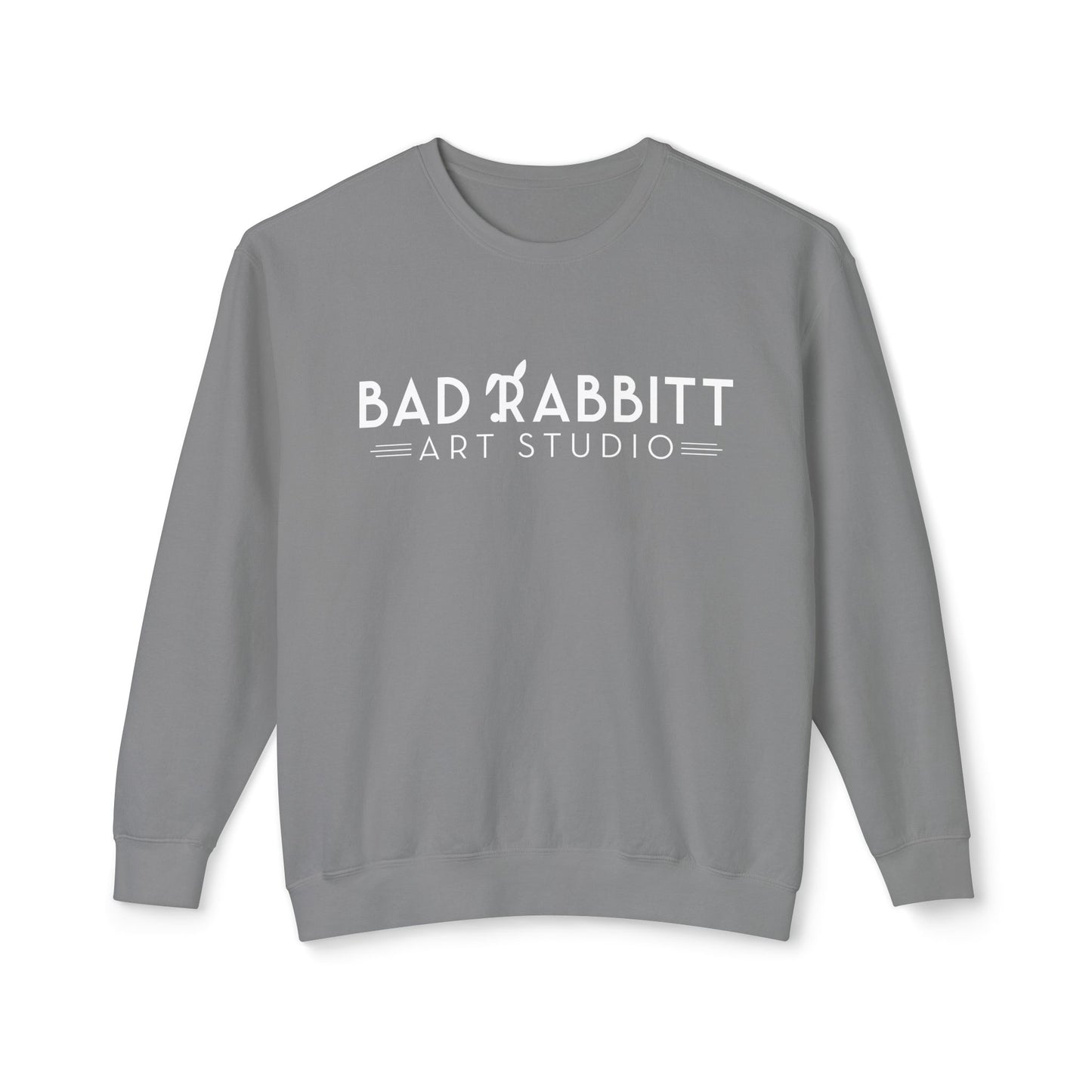 "Bad Rabbitt Art Studio" Unisex Lightweight Crewneck Sweatshirt
