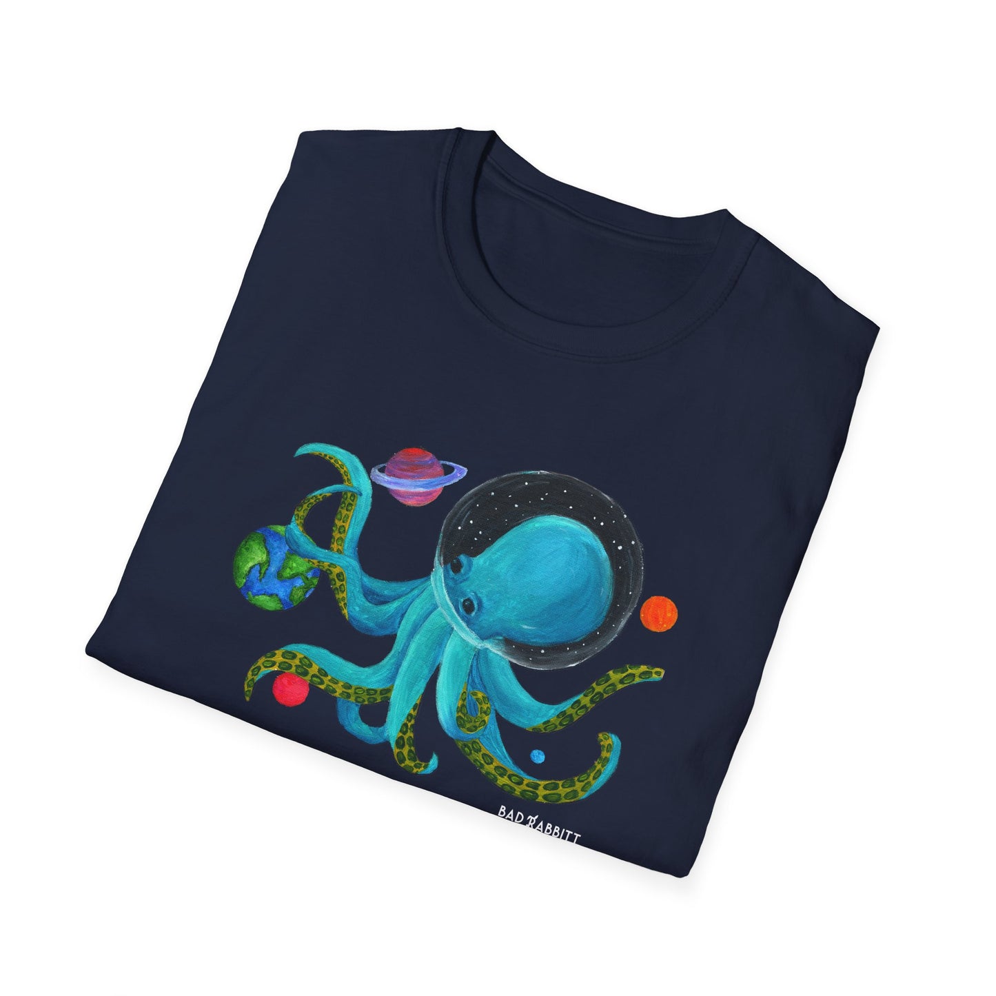 Octopus in Space Unisex Softstyle T-Shirt
