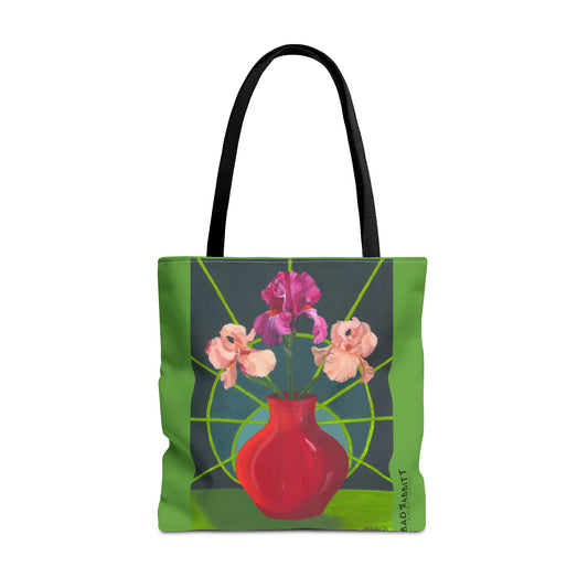 Three Pink Irises Tote Bag (AOP)