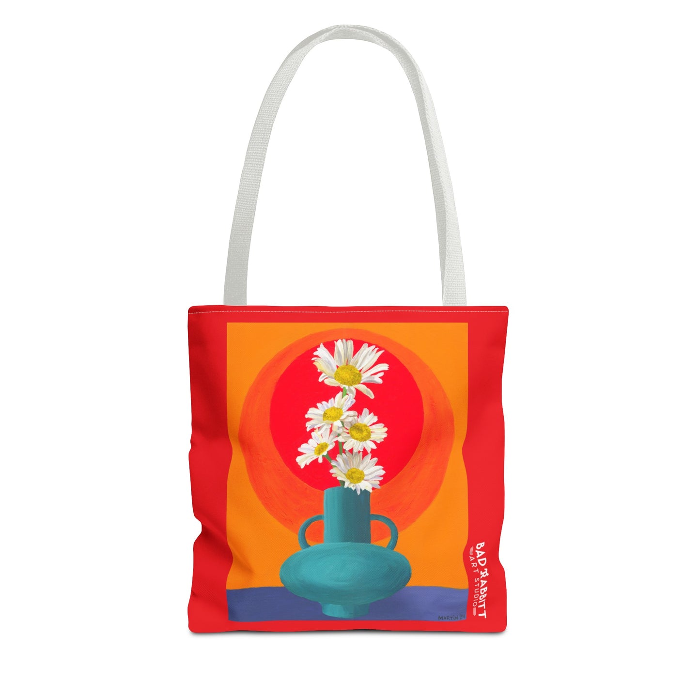 Wild Daisies in Teal Vase Tote Bag (AOP)