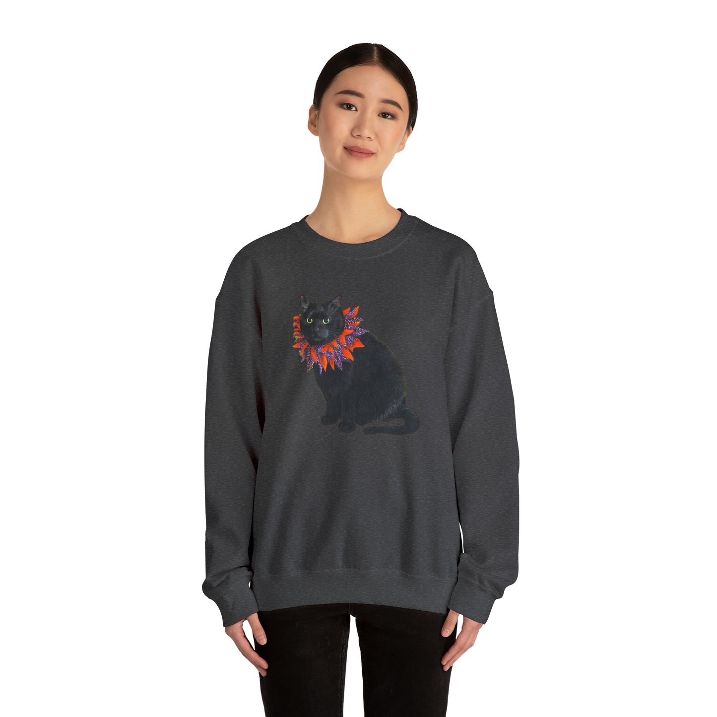 12 the Magical Halloween Cat Unisex Heavy Blend™ Crewneck Sweatshirt