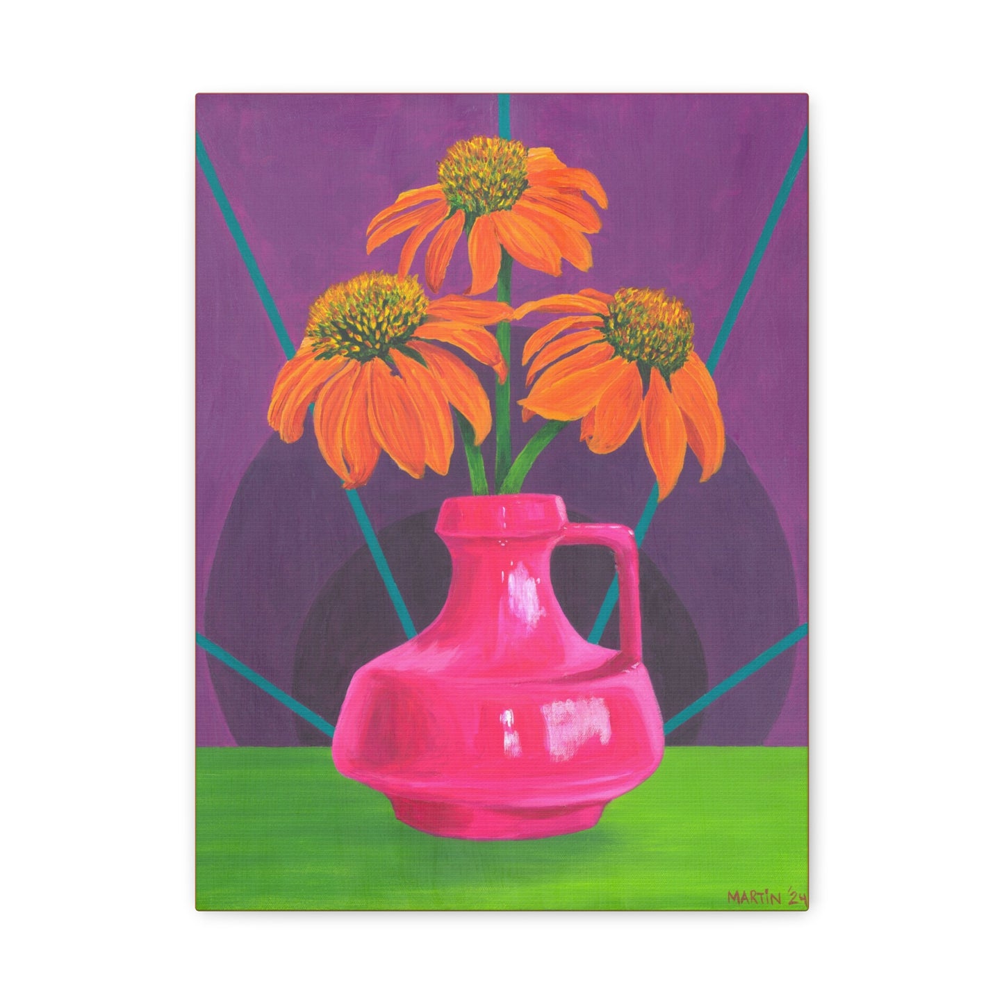 Orange Coneflowers Canvas Gallery Wrap