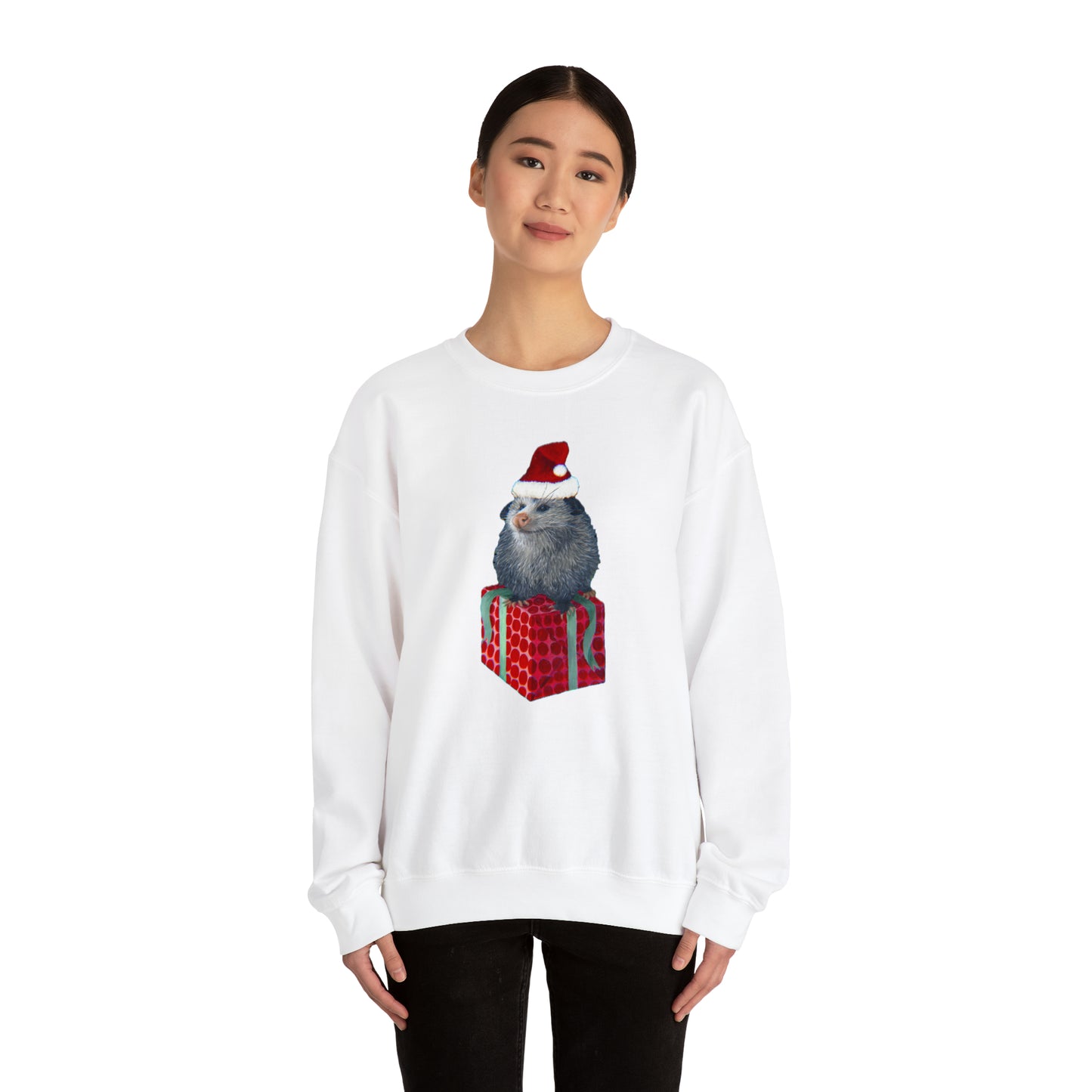 Christmas Opossum Unisex Heavy Blend™ Crewneck Sweatshirt