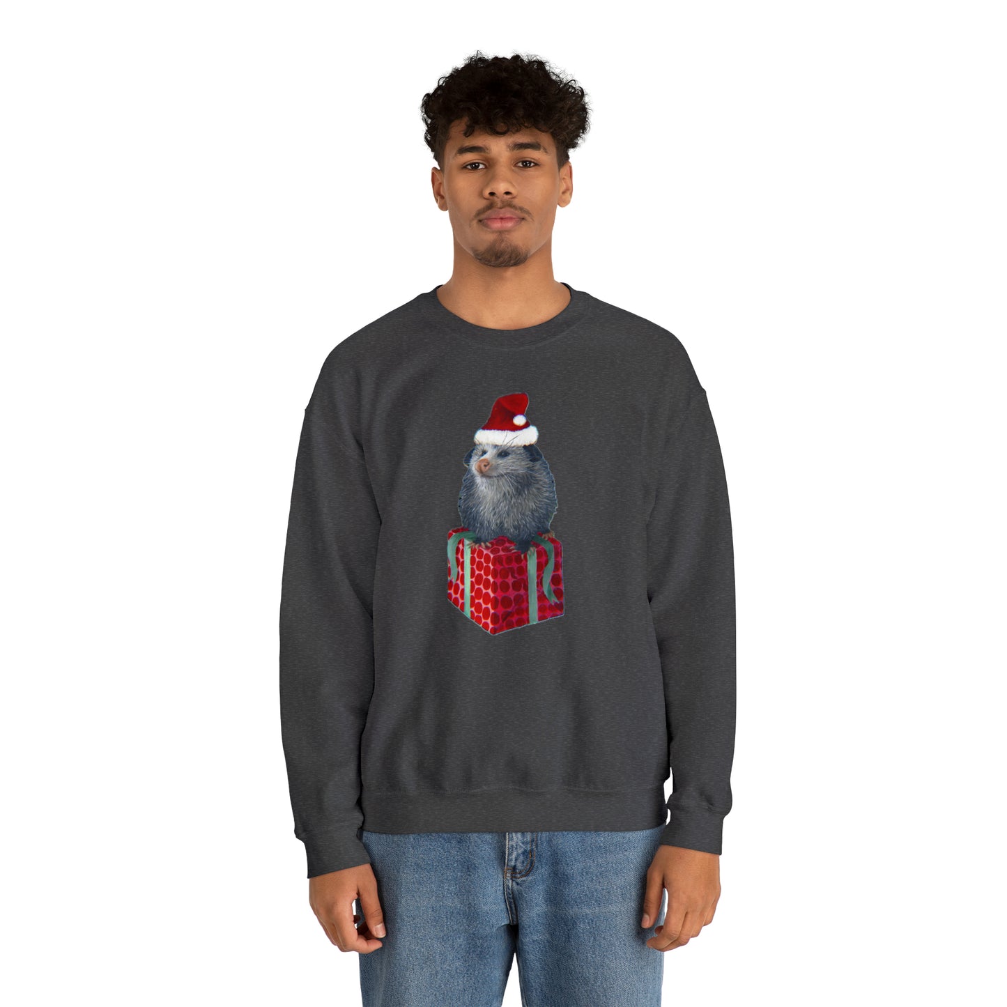 Christmas Opossum Unisex Heavy Blend™ Crewneck Sweatshirt