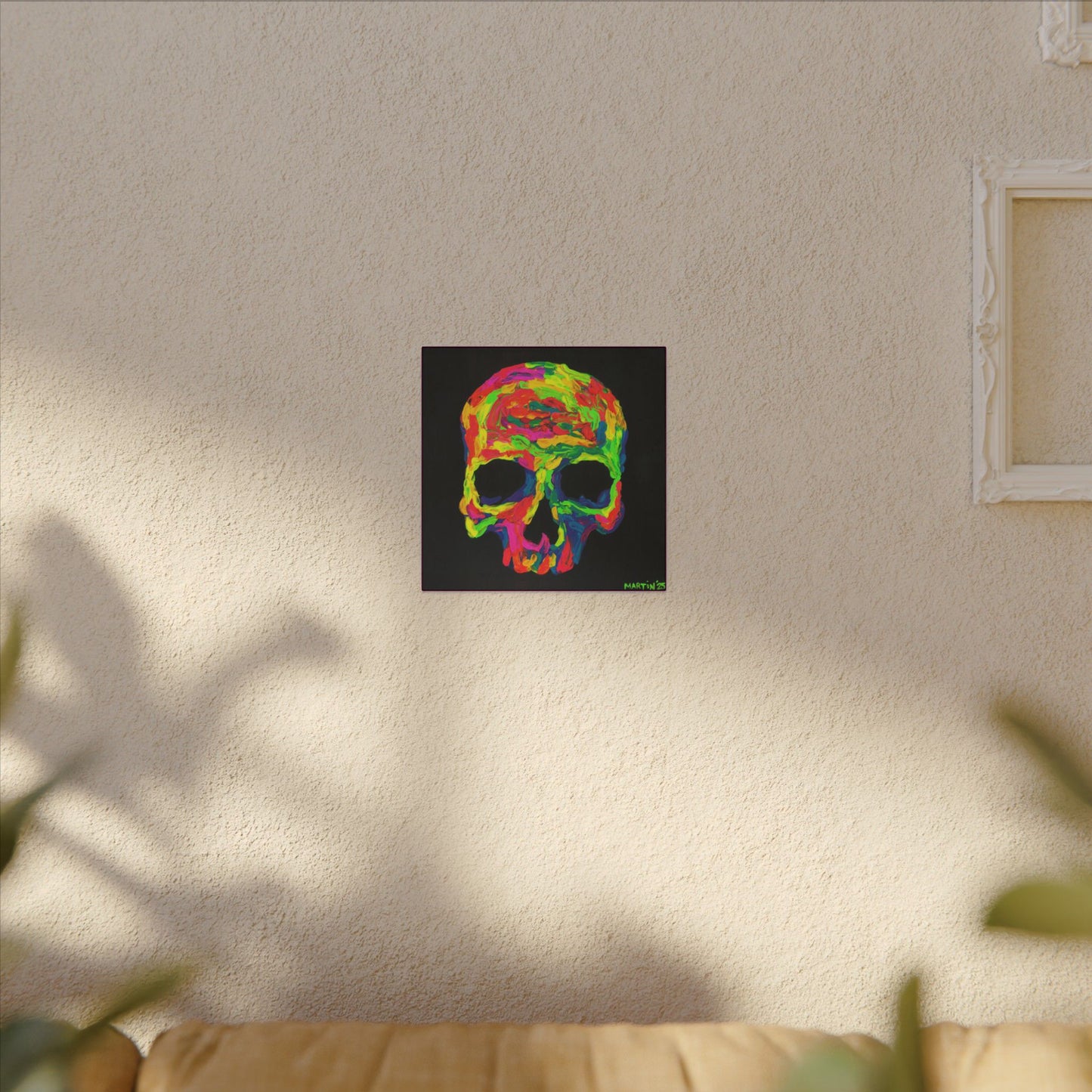 Rainbow Goopy Skull Canvas Gallery Wrap