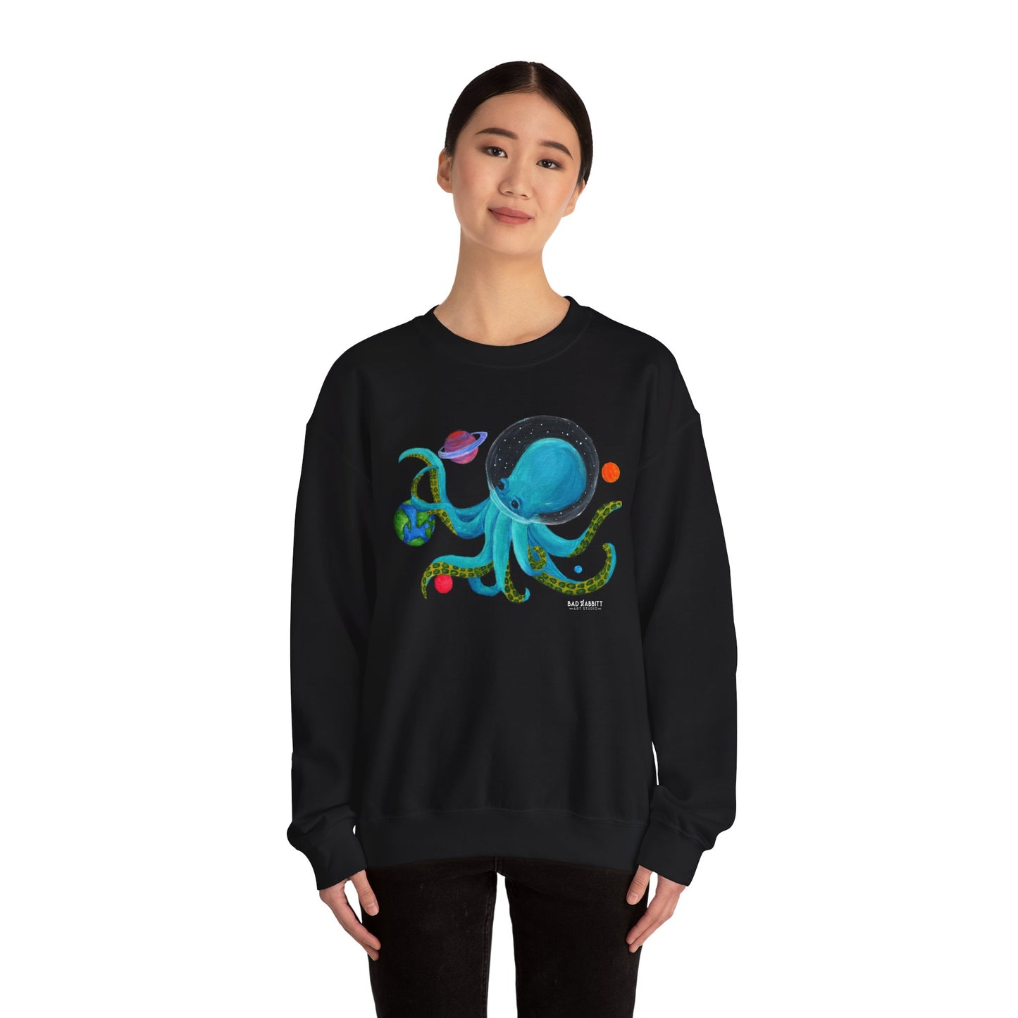 Octopus in Space Unisex Heavy Blend™ Crewneck Sweatshirt