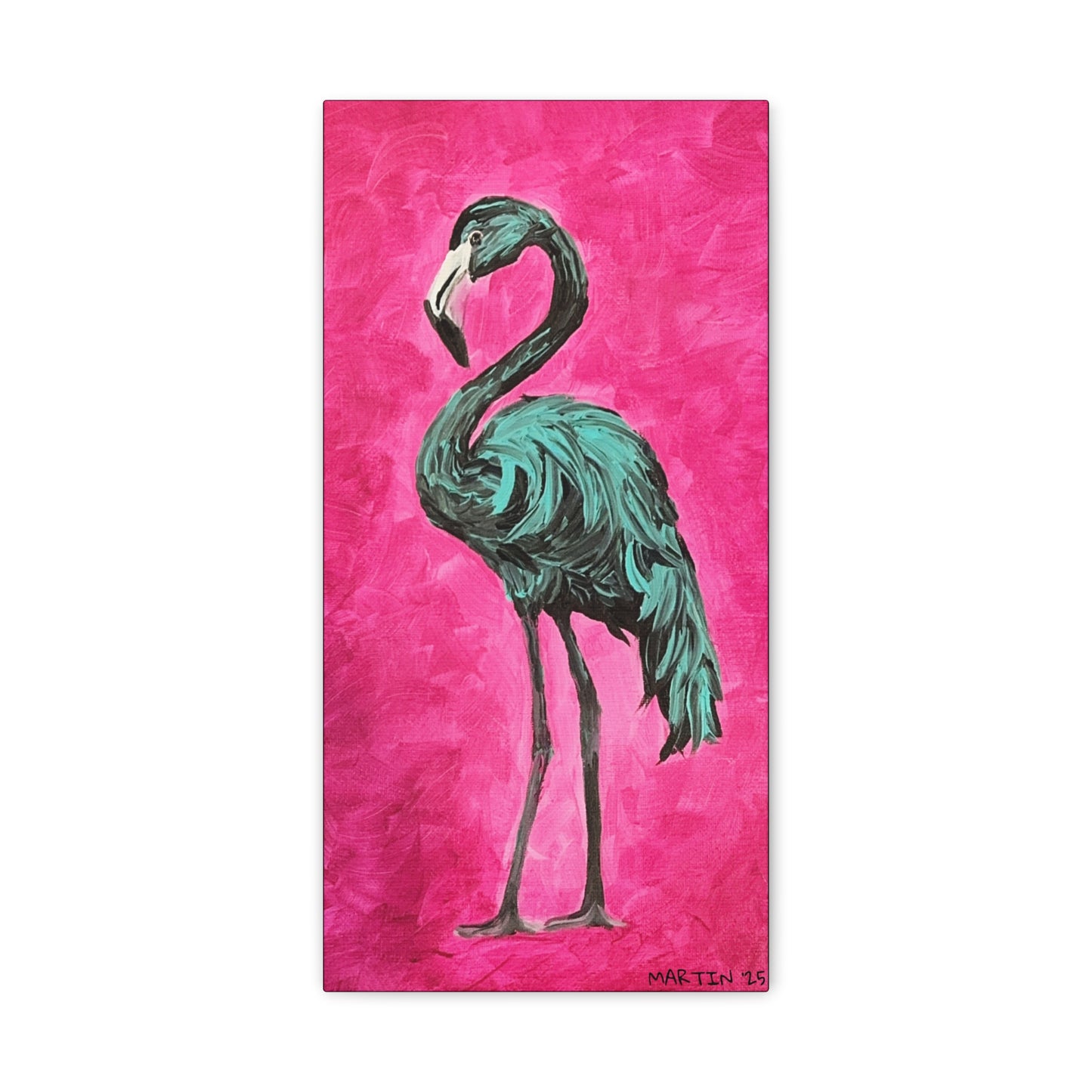 Jerry the Black Flamingo Matte Canvas, Stretched, 1.25"