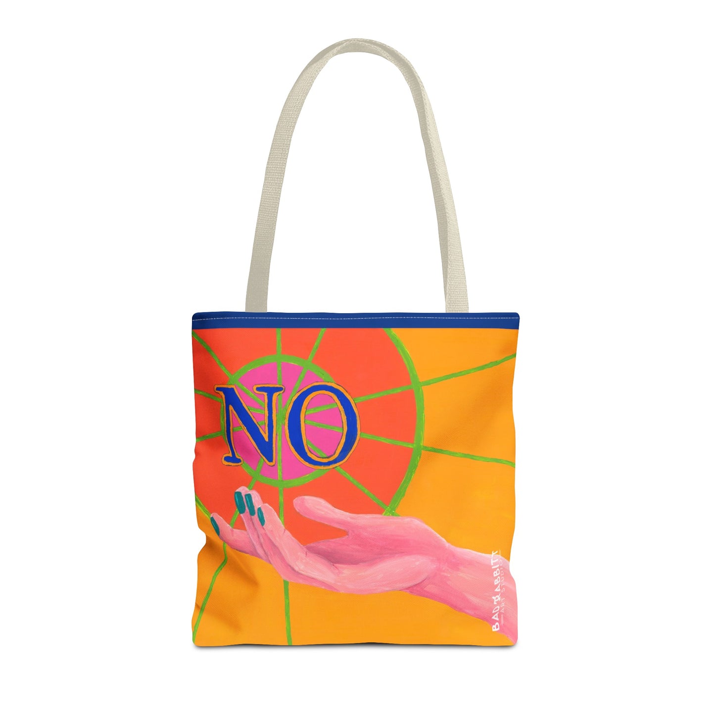 "No" Hand Tote Bag (AOP)