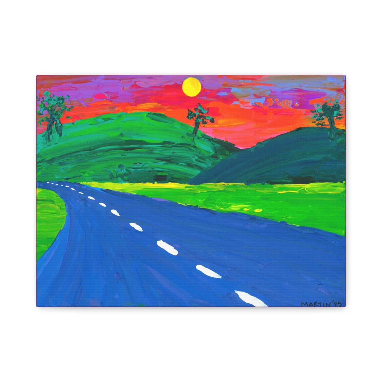 Neon Road Matte Canvas, Stretched, 1.25"