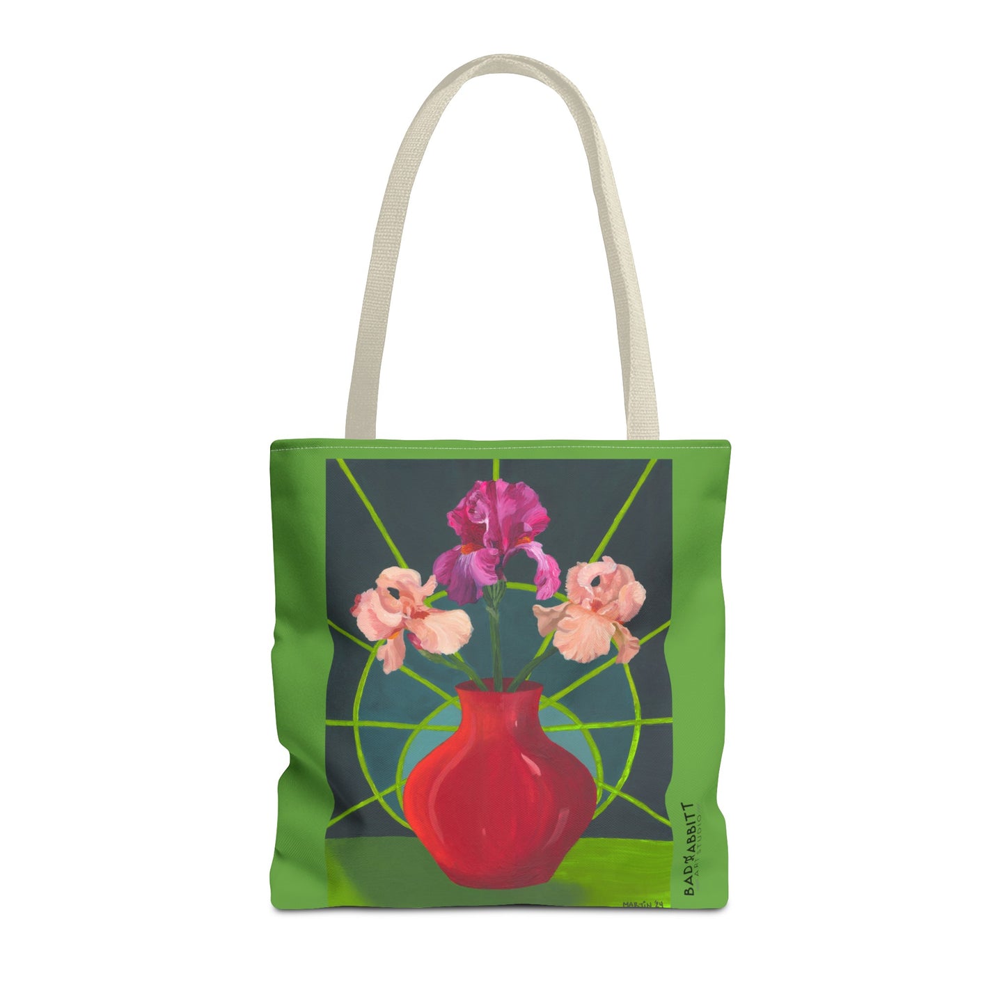 Three Pink Irises Tote Bag (AOP)