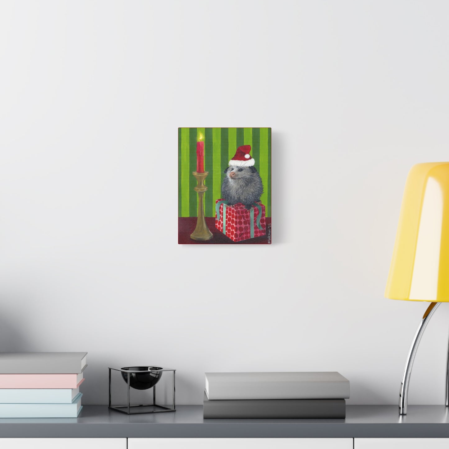 Christmas Opossum Canvas Gallery Wraps