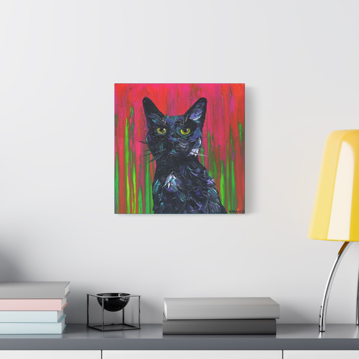 Abstract Black Cat Matte Canvas, Stretched, 1.25"