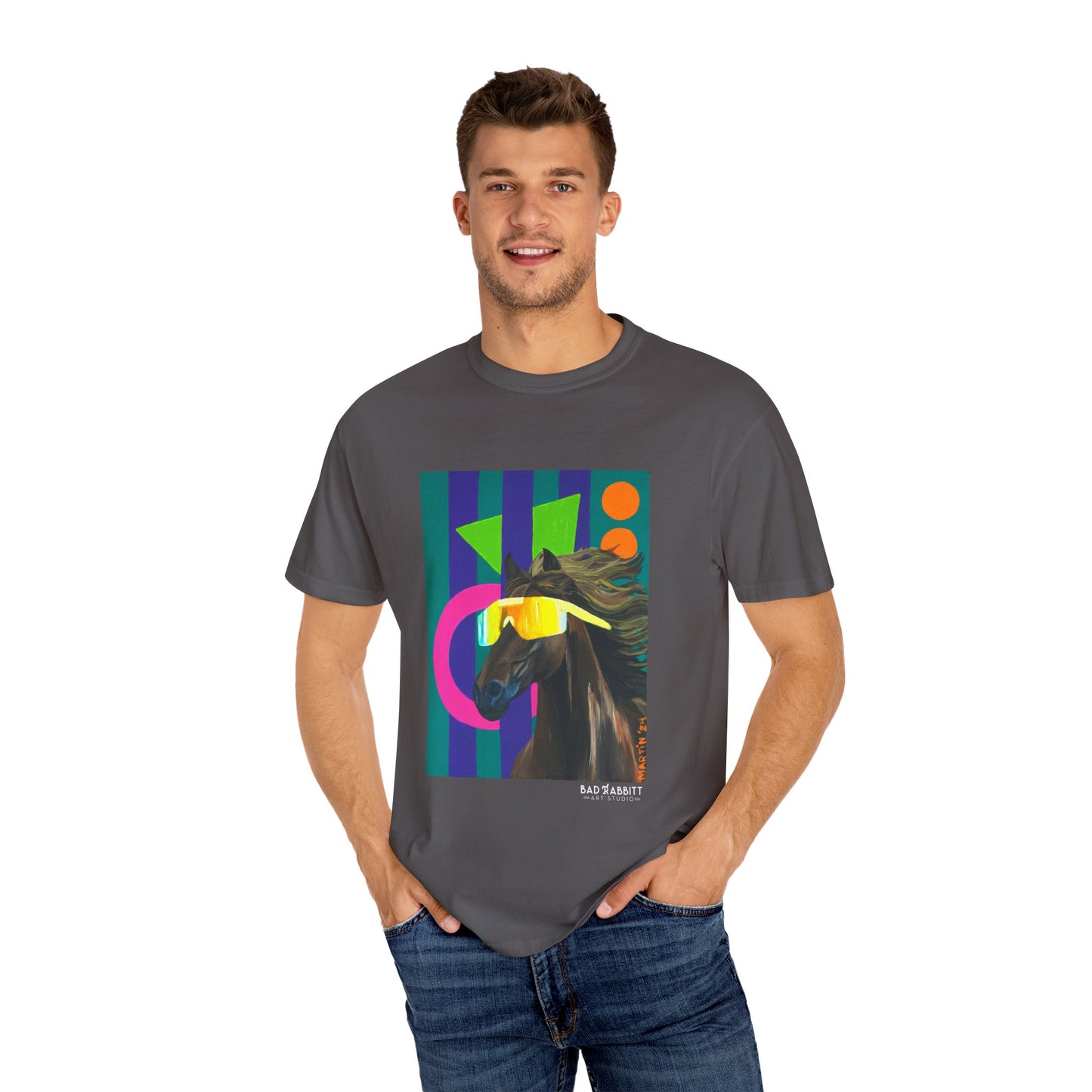 Dude Bro Horse Unisex Garment-Dyed T-shirt