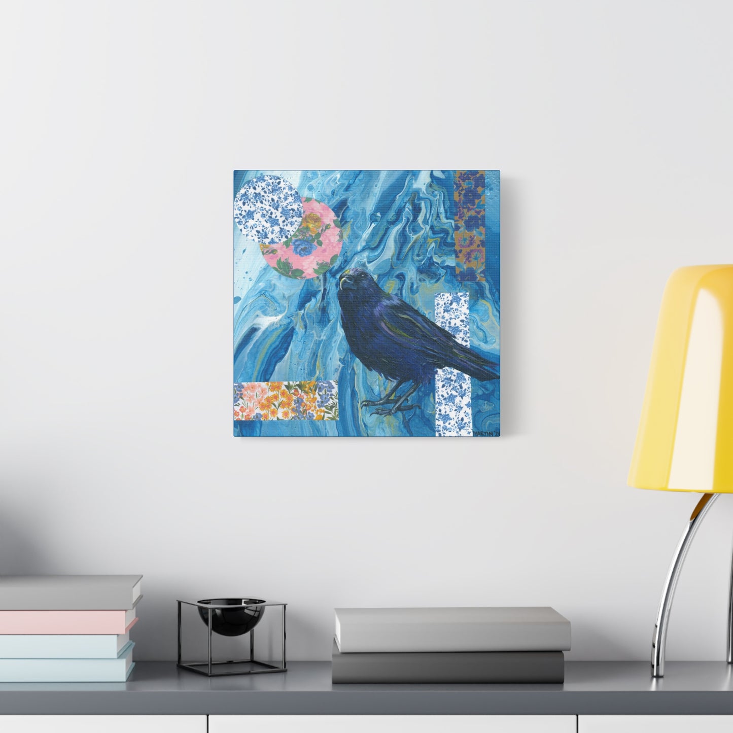 "Blue Crow" Matte Canvas, Stretched, 1.25"