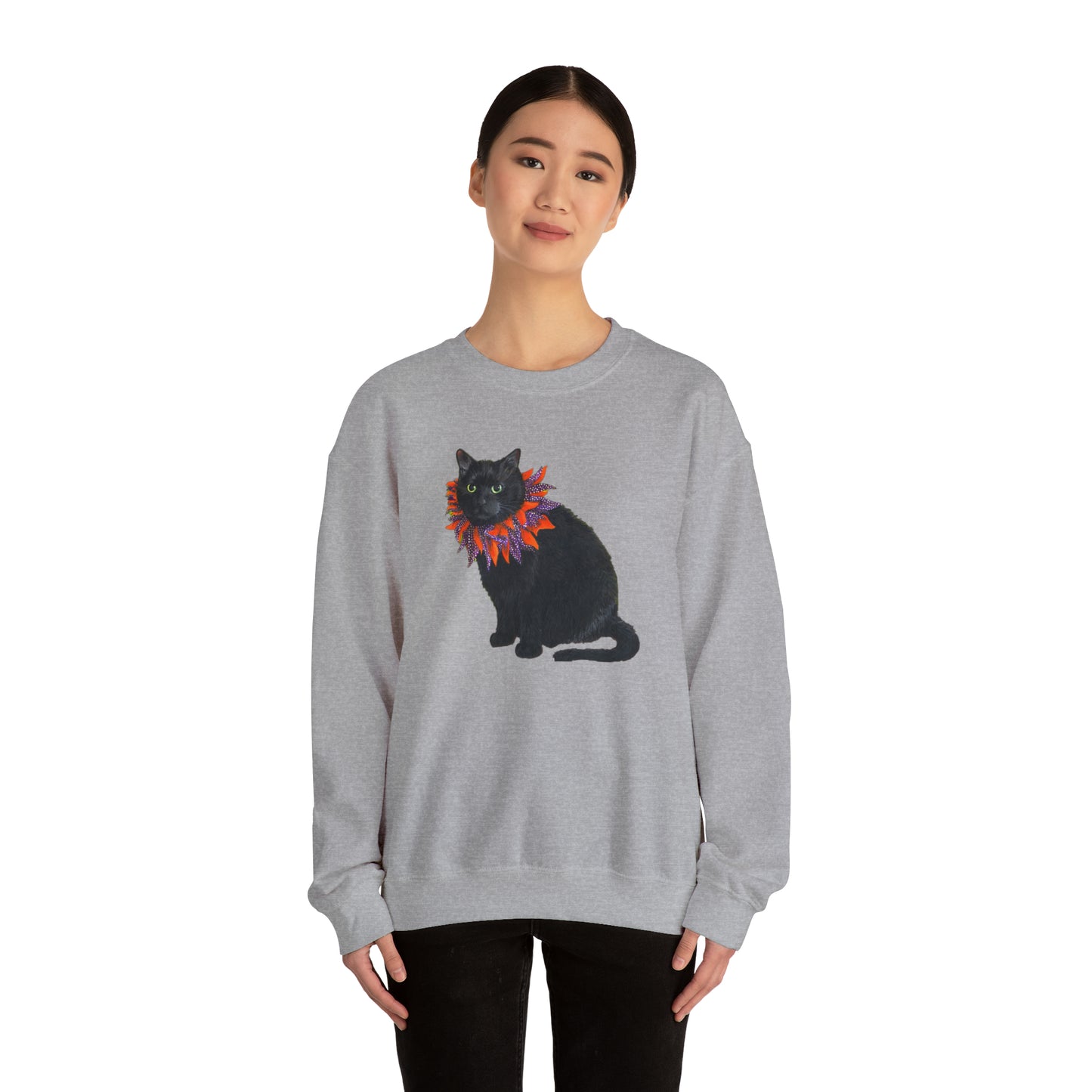 12 the Magical Halloween Cat Unisex Heavy Blend™ Crewneck Sweatshirt