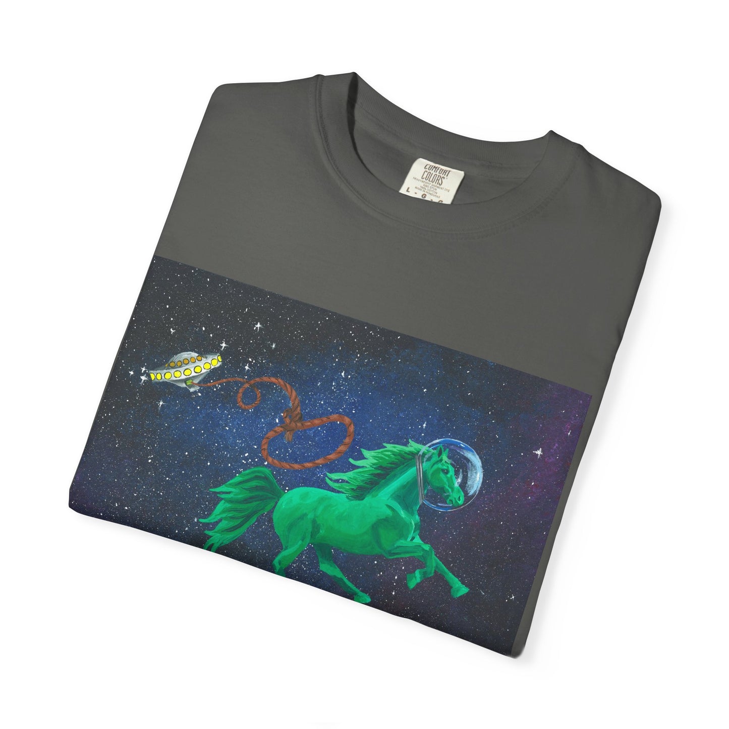 Space Horse Unisex Garment-Dyed T-shirt
