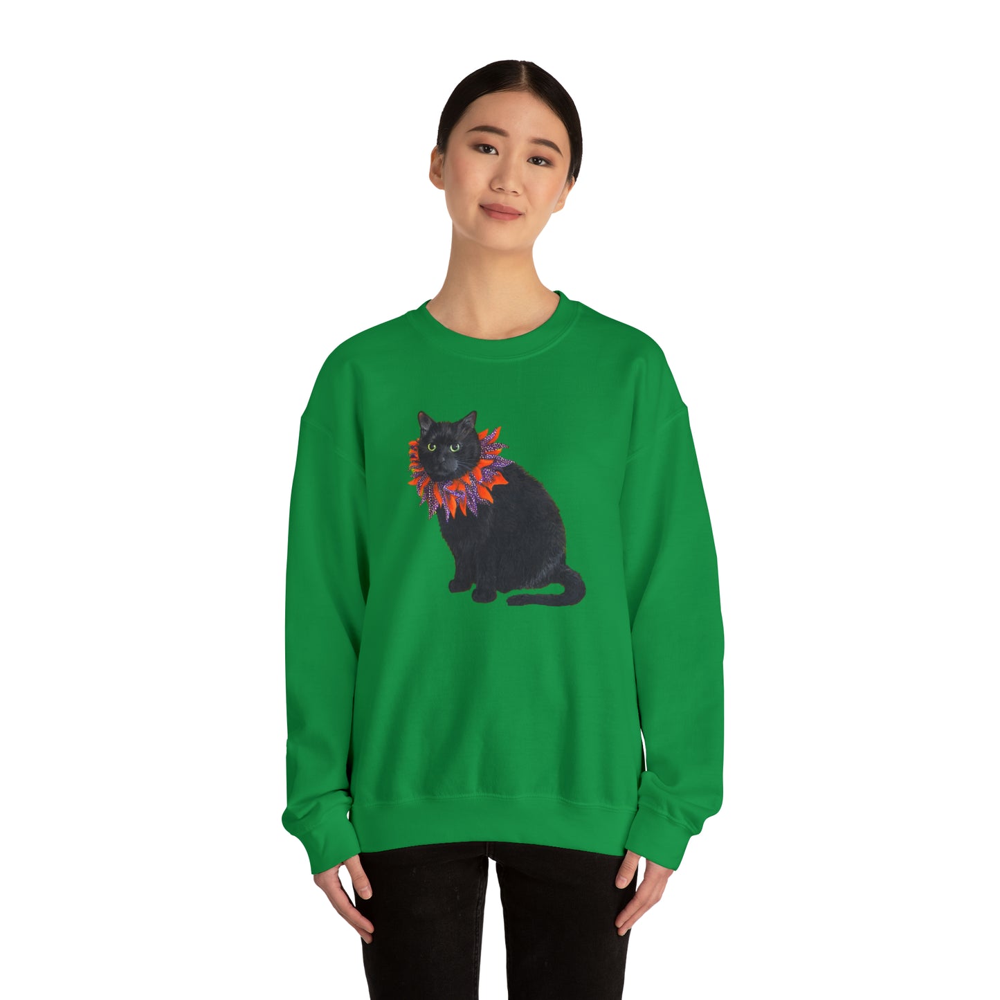 12 the Magical Halloween Cat Unisex Heavy Blend™ Crewneck Sweatshirt