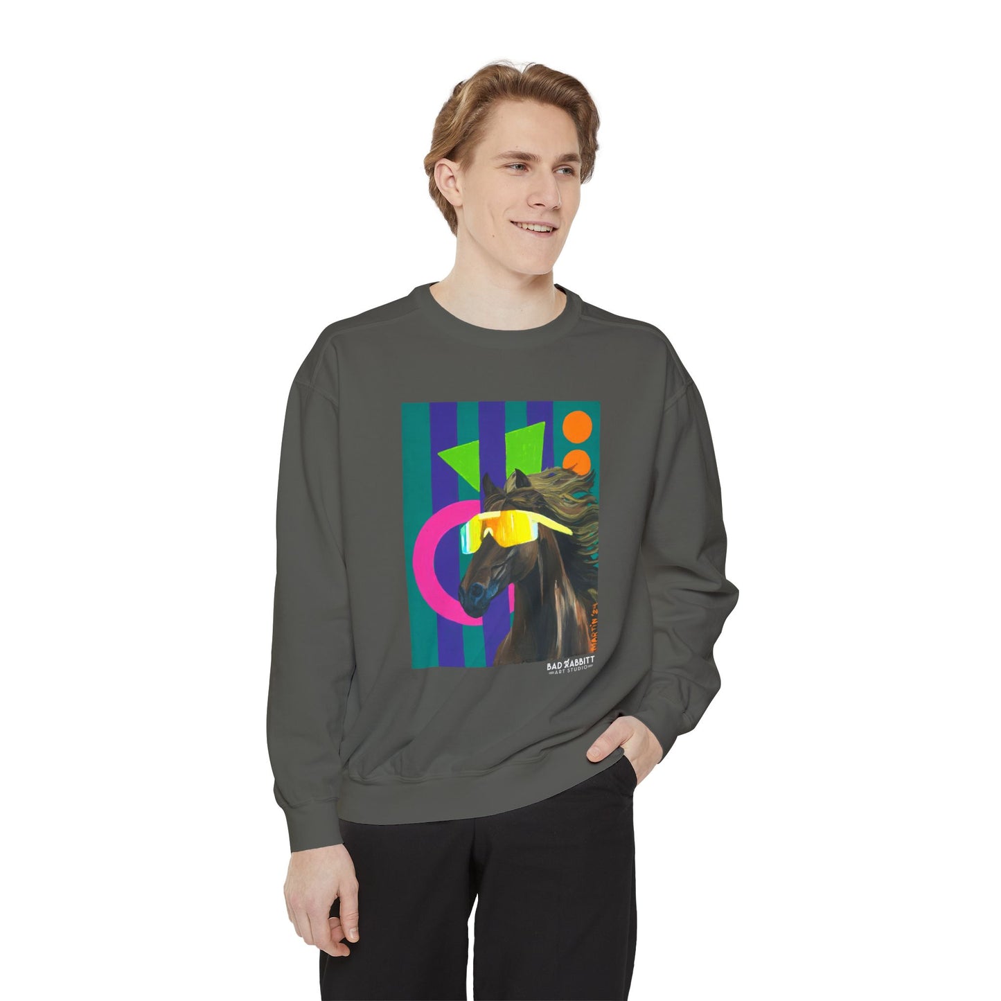 Dude Bro Horse Unisex Garment-Dyed Sweatshirt