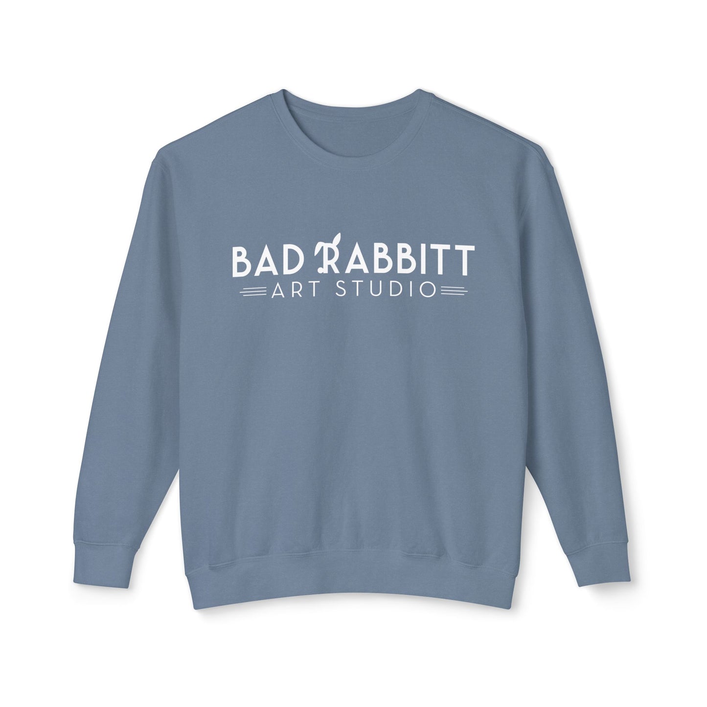 "Bad Rabbitt Art Studio" Unisex Lightweight Crewneck Sweatshirt