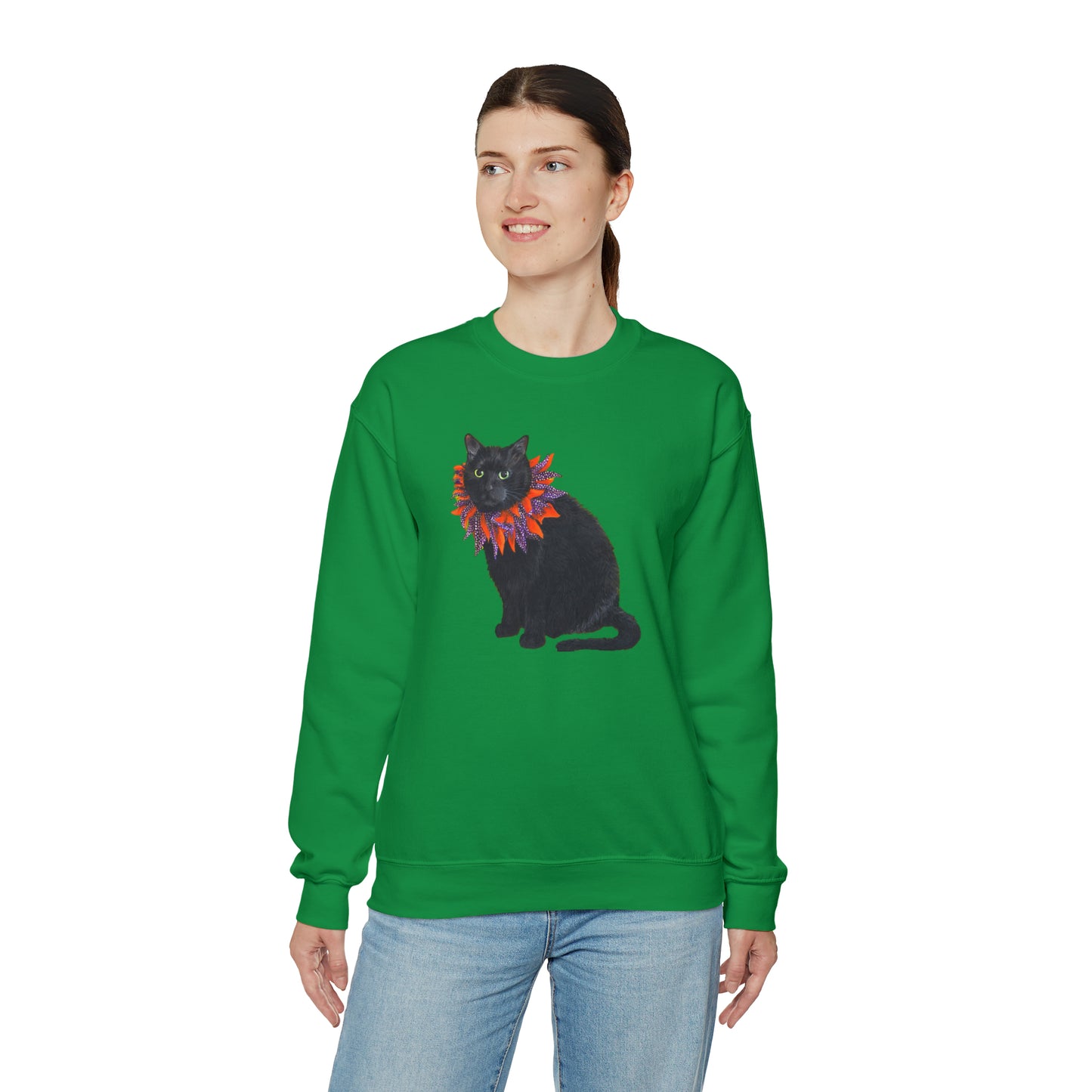 12 the Magical Halloween Cat Unisex Heavy Blend™ Crewneck Sweatshirt