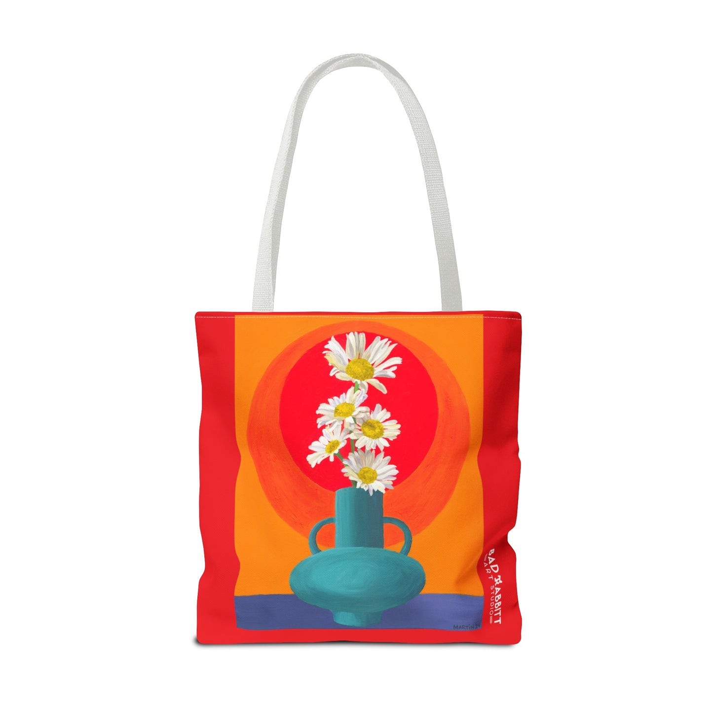 Wild Daisies in Teal Vase Tote Bag (AOP)
