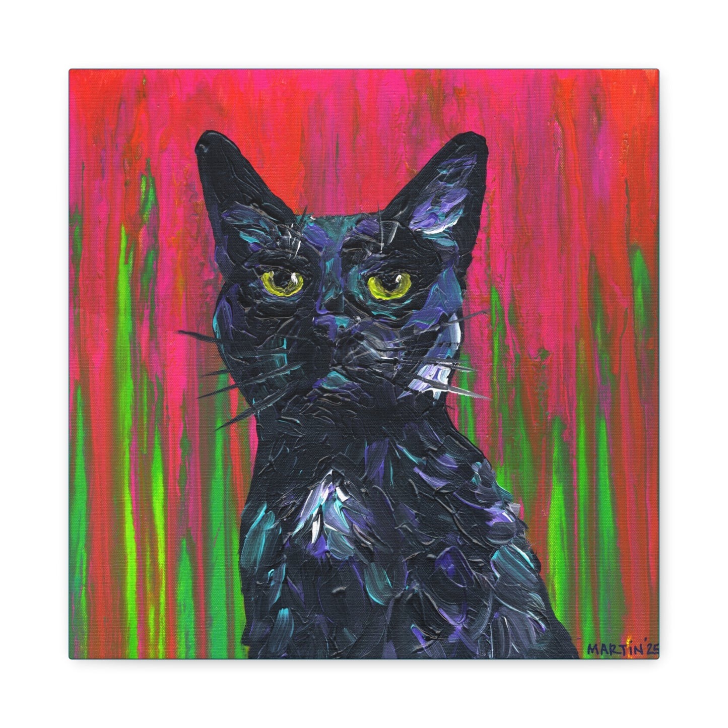 Abstract Black Cat Matte Canvas, Stretched, 1.25"