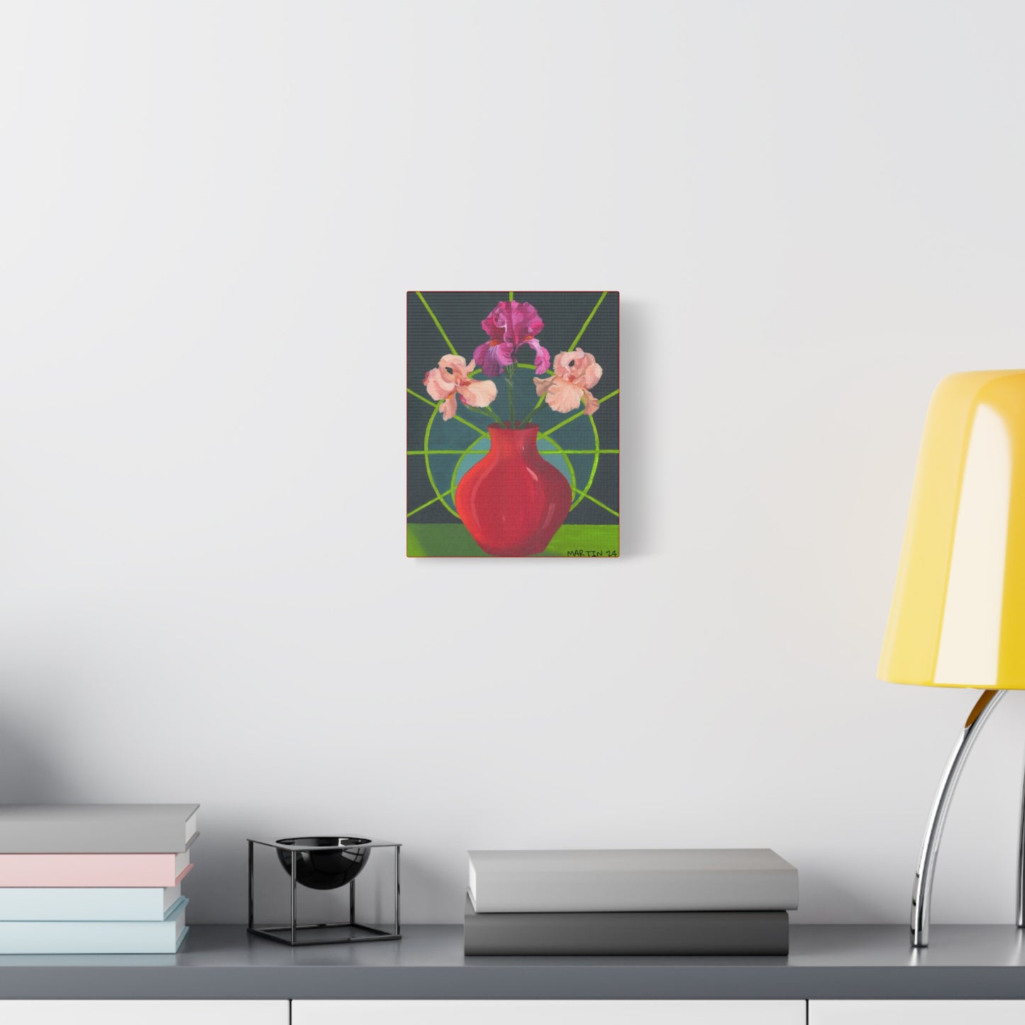 Three Pink Iris Canvas Gallery Wrap