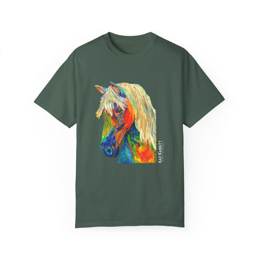 Rainbow Horse Unisex Garment-Dyed T-shirt