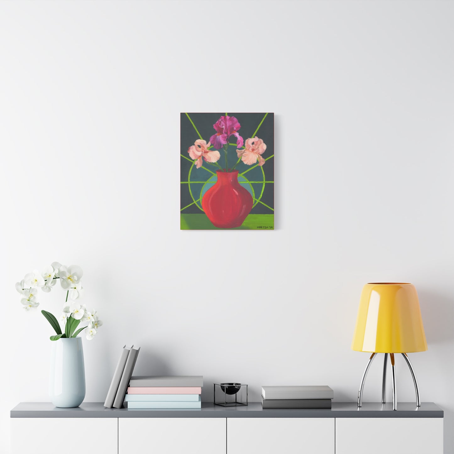 Three Pink Iris Canvas Gallery Wrap