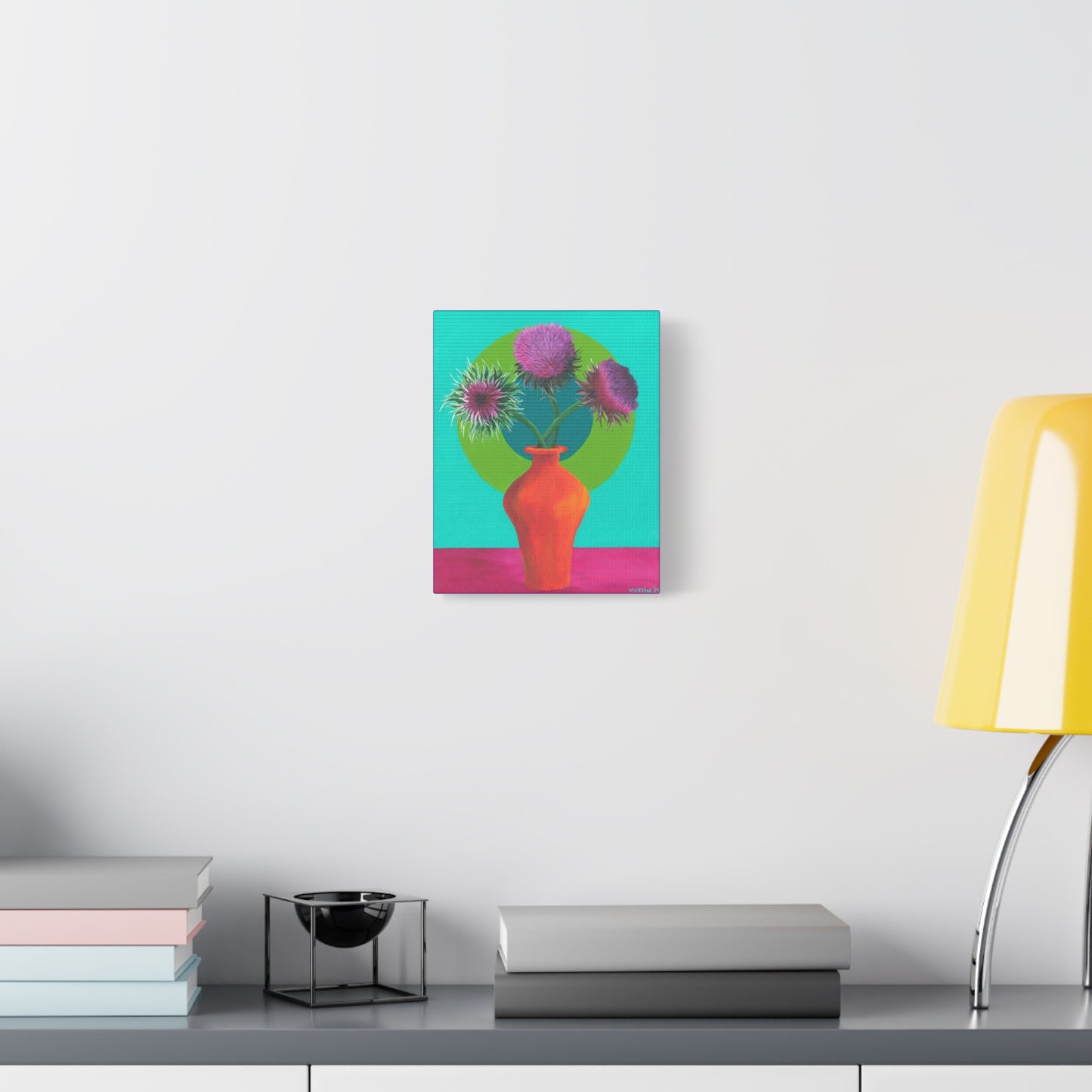 Thistle in Orange Vase Canvas Gallery Wrap